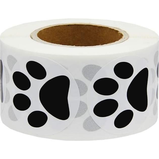 Pegatinas Redondas de Huella de Oso Negro Hcode - 500 Piezas