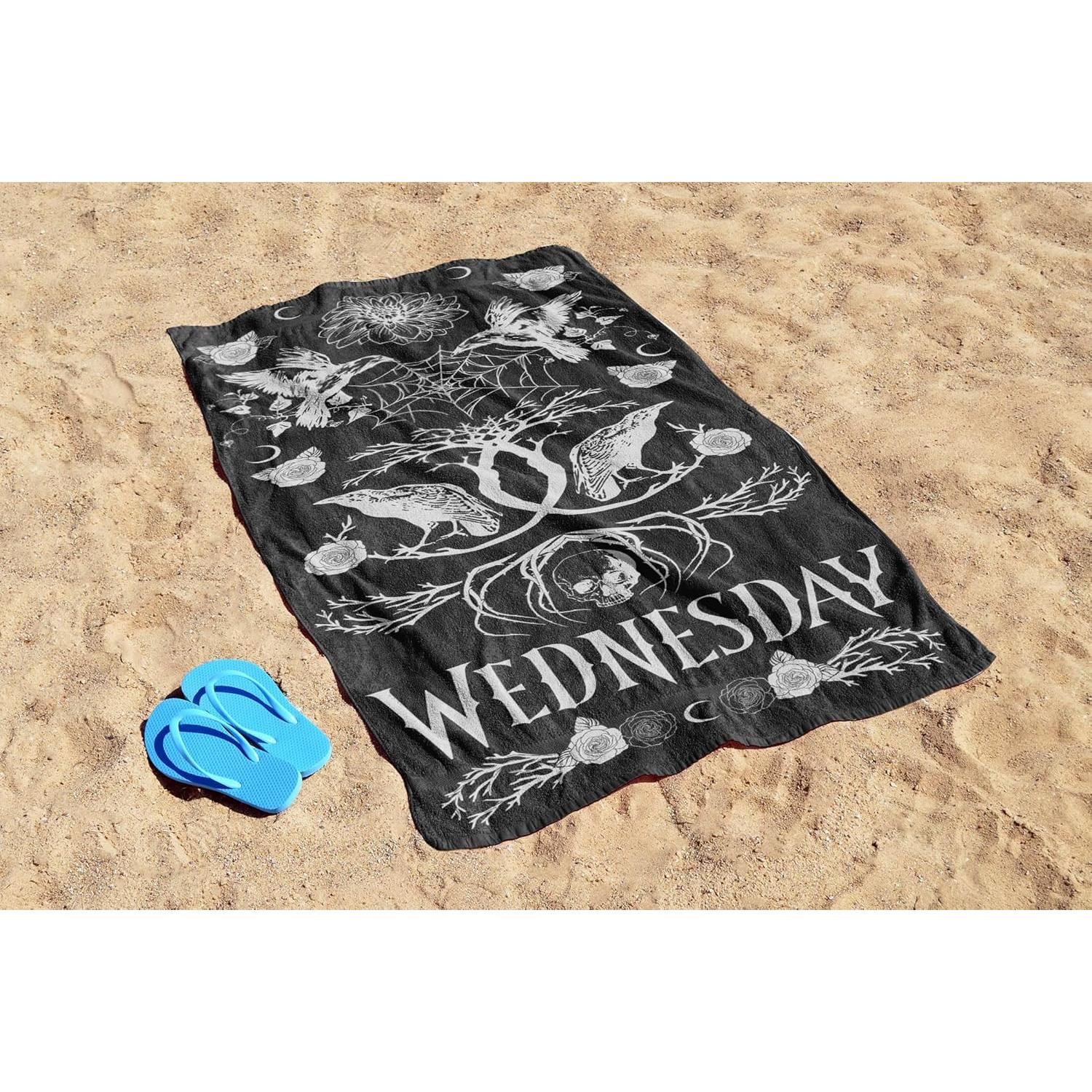 Toalla de Playa Jay Franco Wednesday Addams 100% Algodón 71x147cm