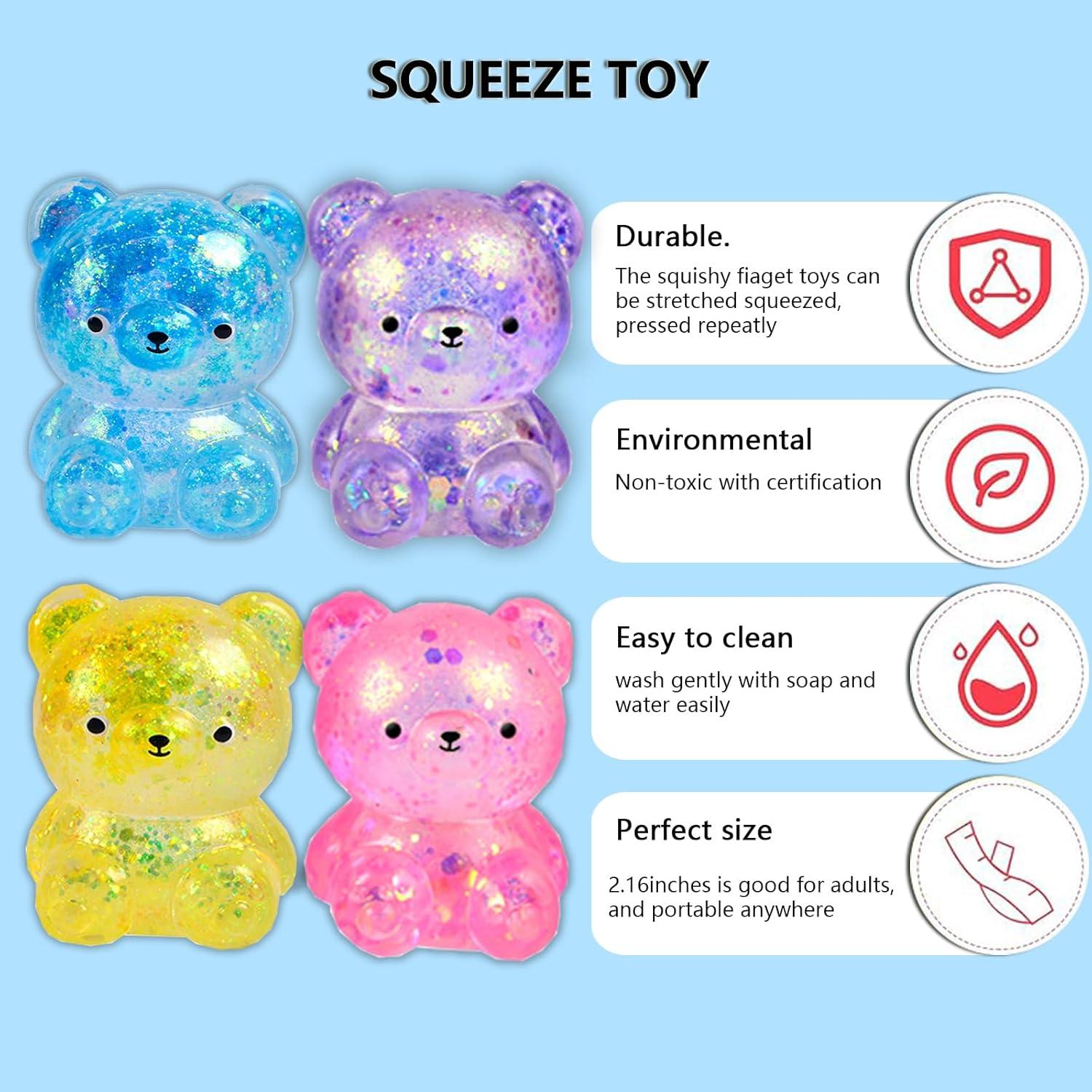 6 Pelotas Antiestrés Osito Aplastable Zenfro - Alivio de Estrés