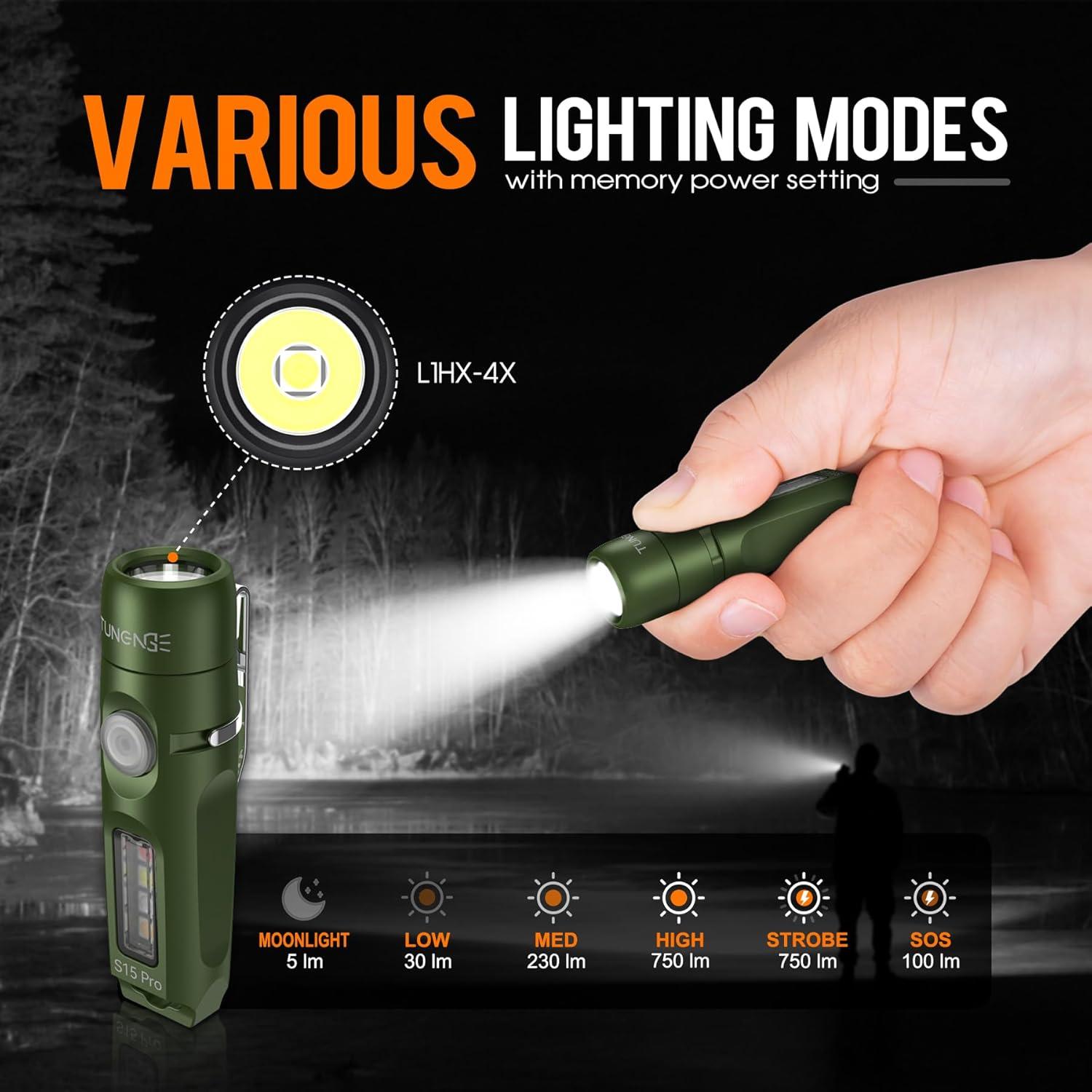 Linterna de Llavero Recargable TUNENGE S15Pro 750 Lúmenes