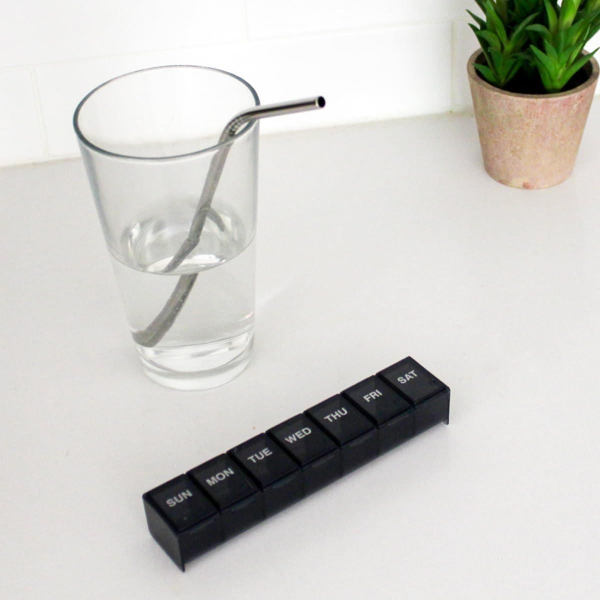 Ezy Dose Organizador de Pastillas Semanal Grande Negro