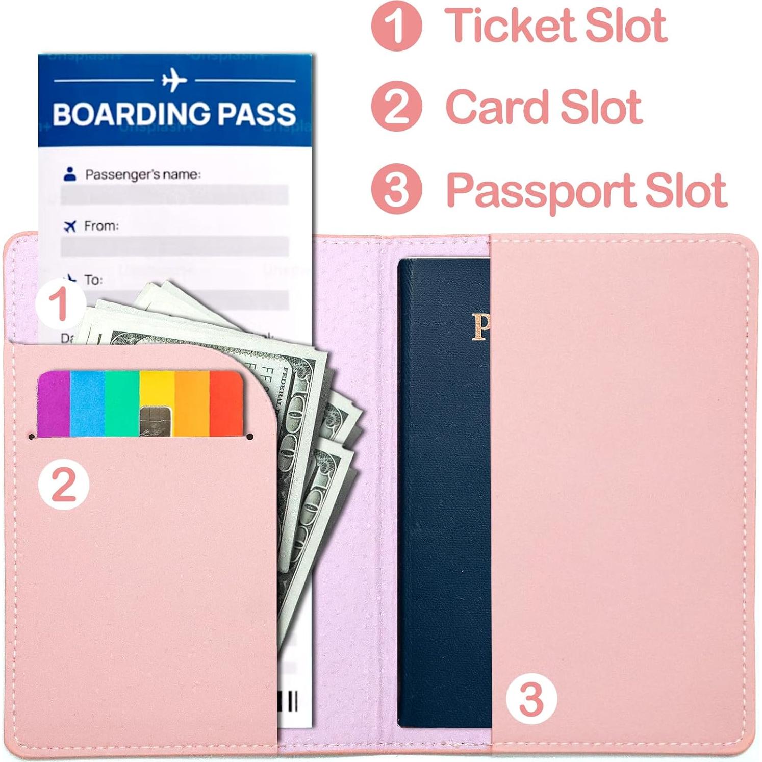 Funda de Pasaporte de Cuero PU Sizobi Rosa Bebé 15 cm