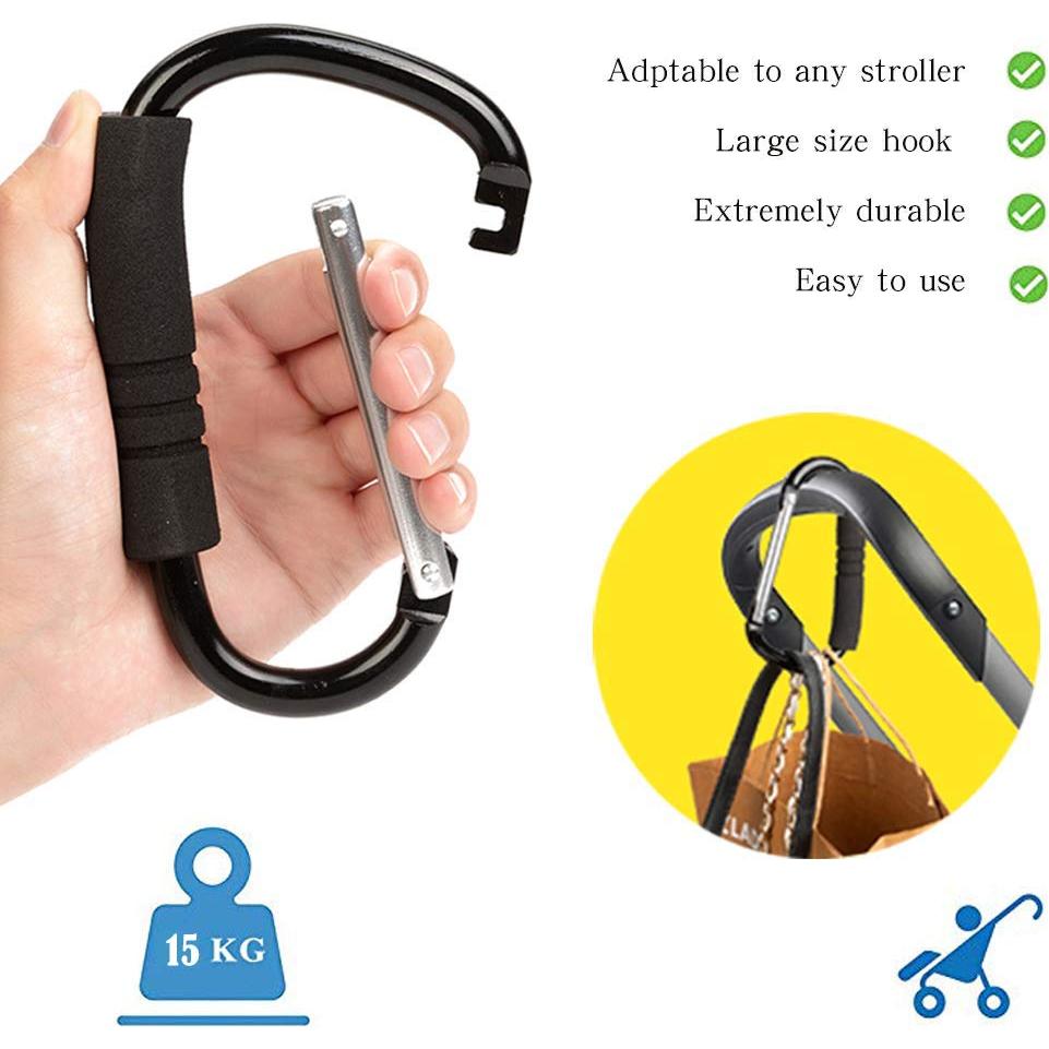 Ganchos para Cochecito Funbliss - Organizador de Bolsas Negro