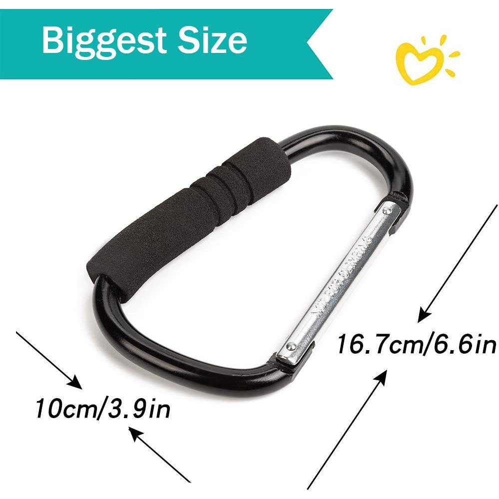 Ganchos para Cochecito Funbliss - Organizador de Bolsas Negro