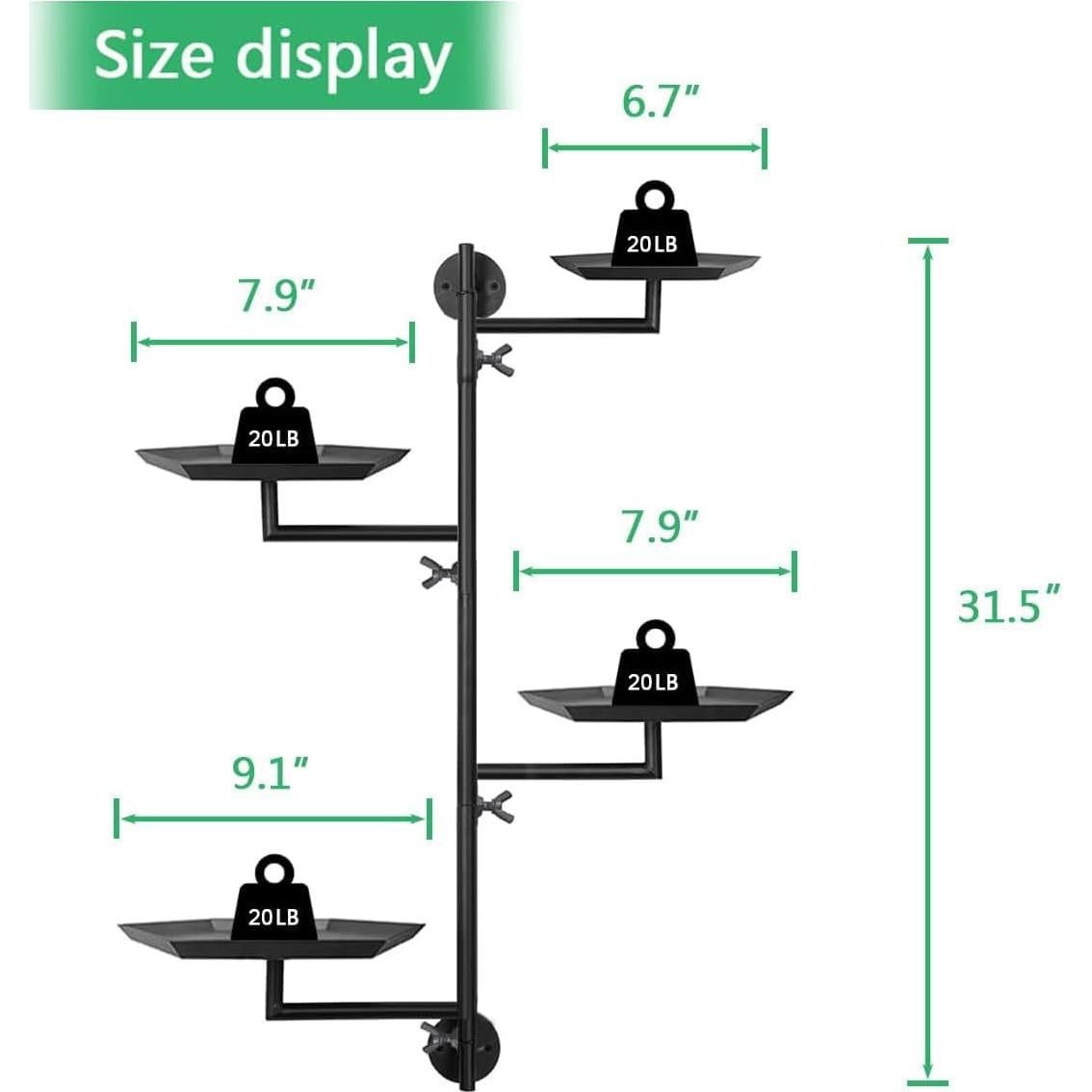 Soporte de Plantas FT HITA 4 Niveles Negro Diamante