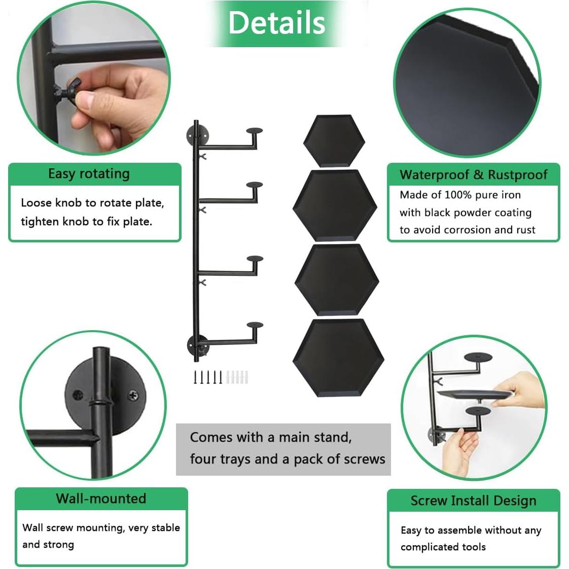 Soporte de Plantas FT HITA 4 Niveles Negro Diamante