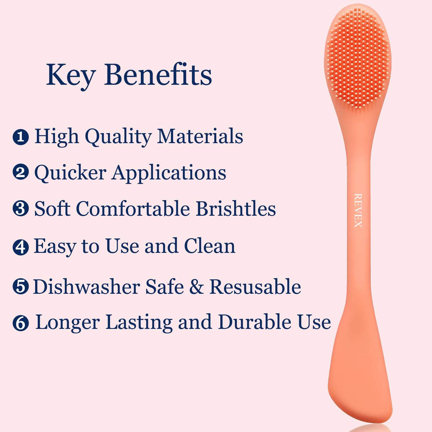 REVEX Cepillo Exfoliante Facial y Aplicador de Mascarilla 2 Pzs