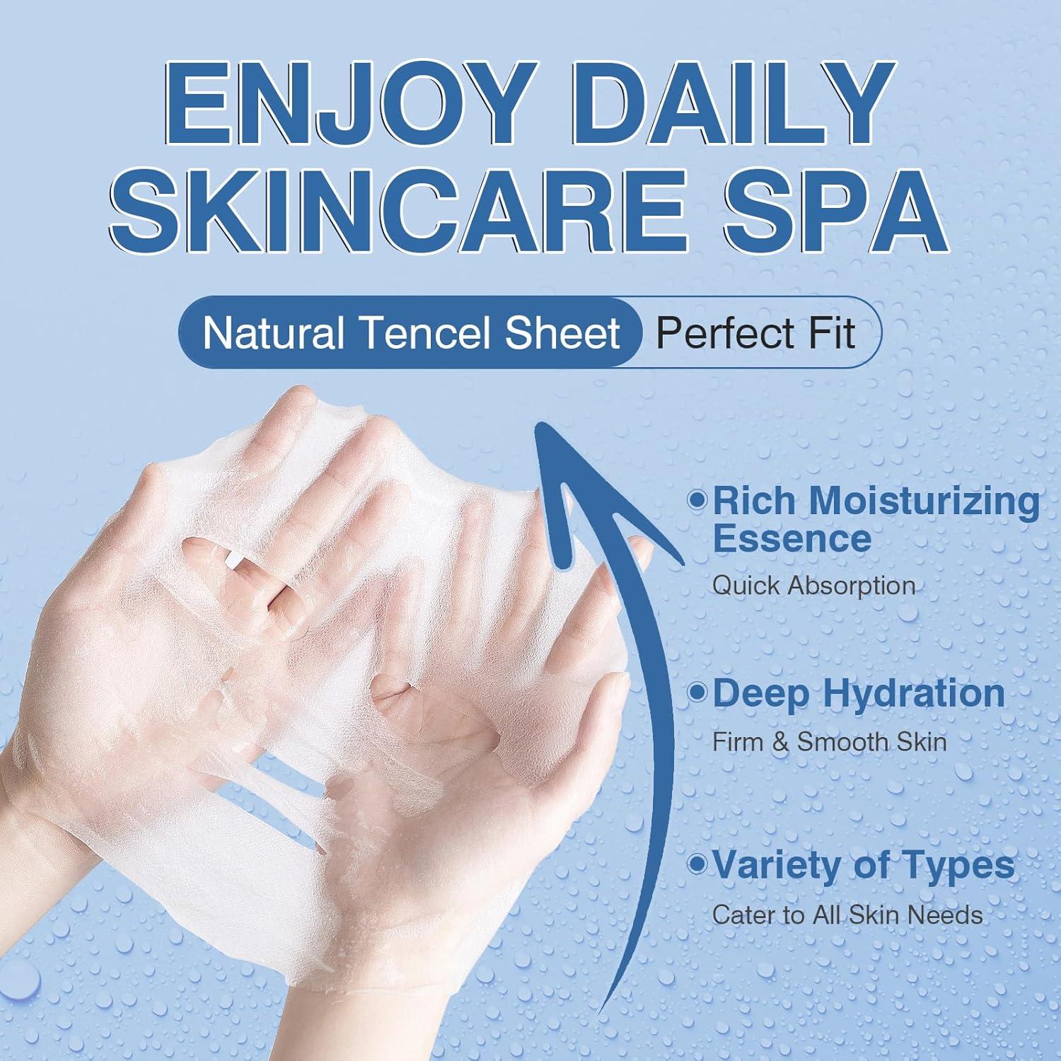 6 Mascarillas Faciales de Suero de Caracol GUOYAOLIFU Hidratantes