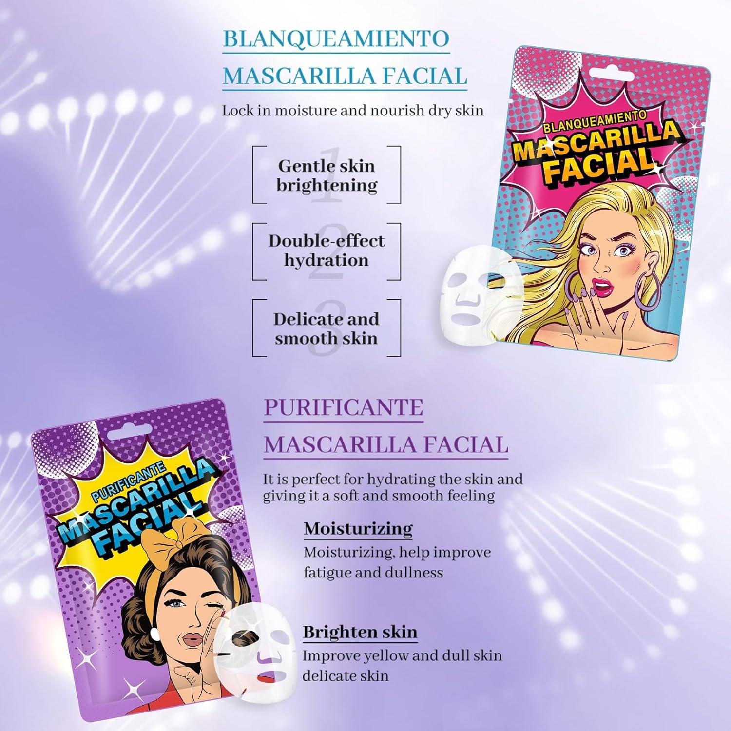 Paquete de 12 Mascarillas Faciales Hidratantes GUOYAOLIFU