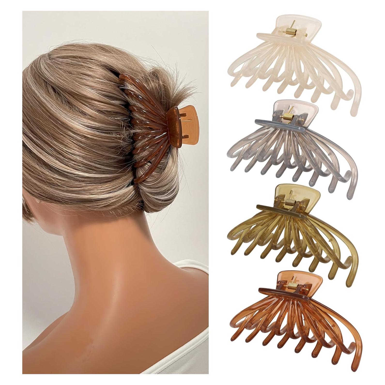 Pinzas para el cabello FAELBATY - Gelatina 4 colores, 13 cm