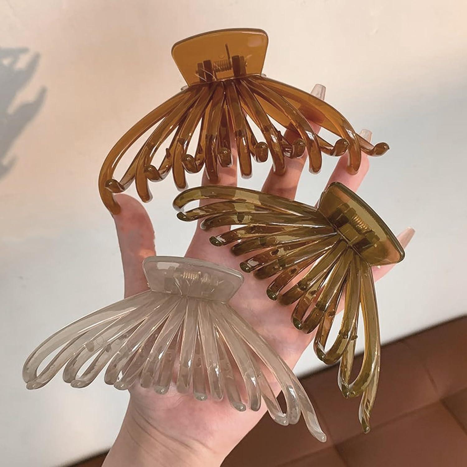 Pinzas para el cabello FAELBATY - Gelatina 4 colores, 13 cm