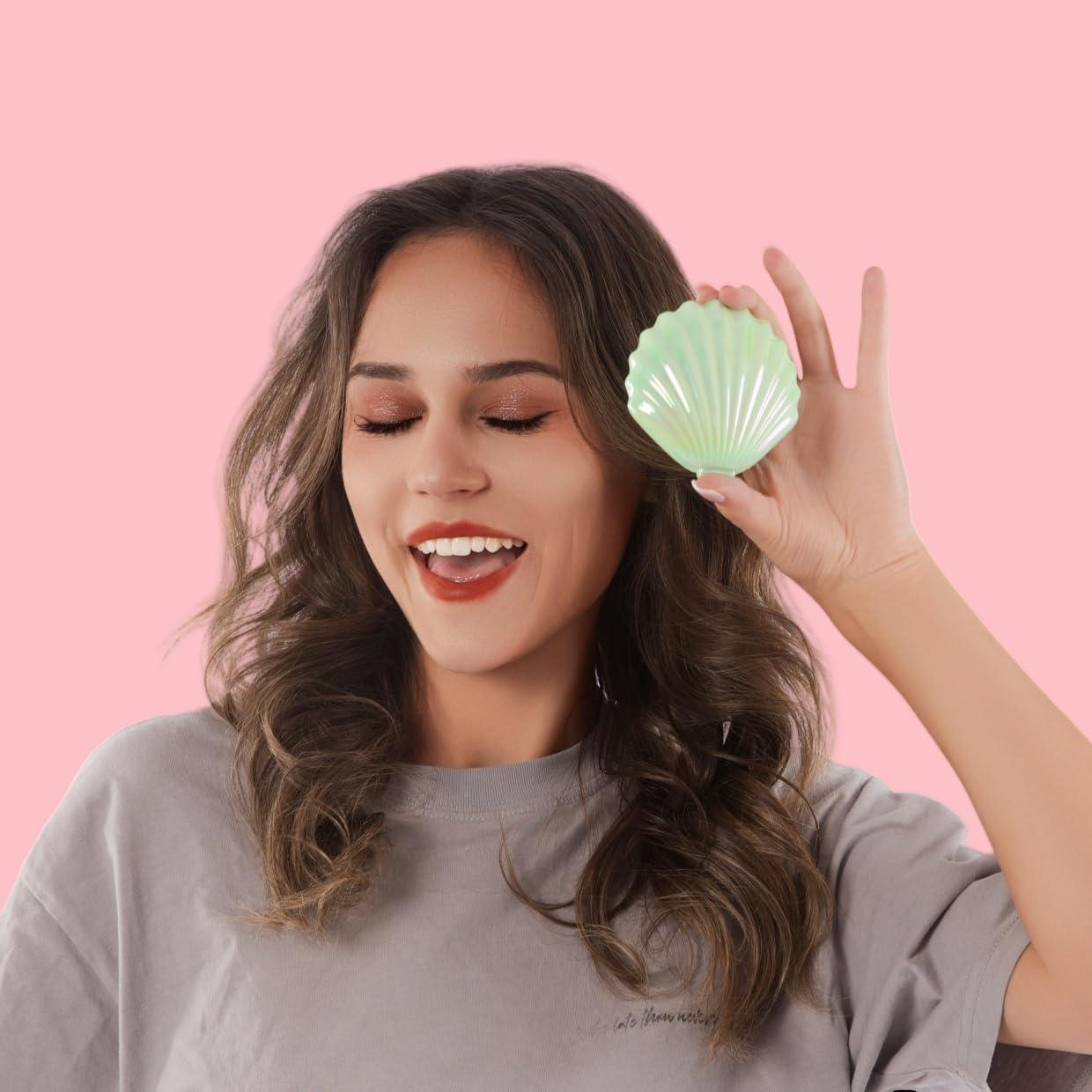 Cepillo de cabello plegable Maji Mama con espejo - Verde