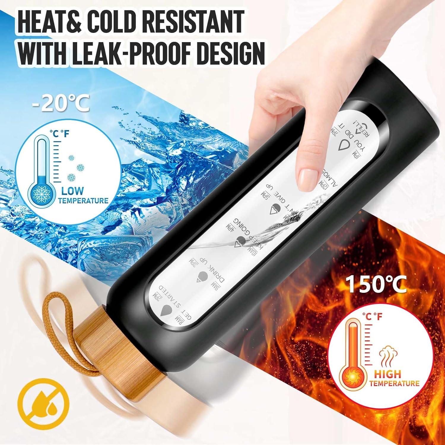 Botella de Agua de Vidrio Aqulea 720 ml con Infusor y Manga