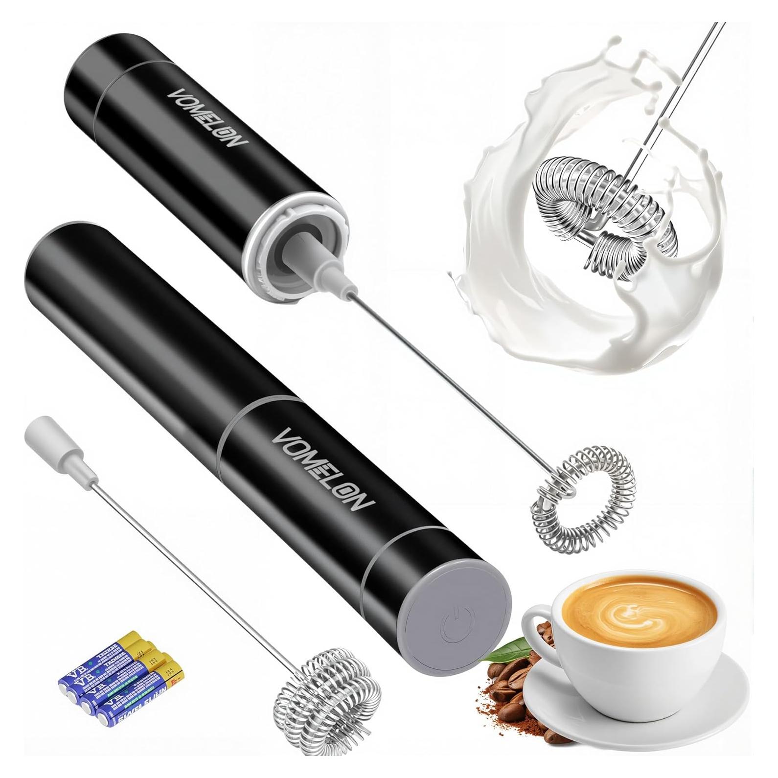 Espumador de Leche VOMELON Eléctrico con 2 Batidores Inoxidable