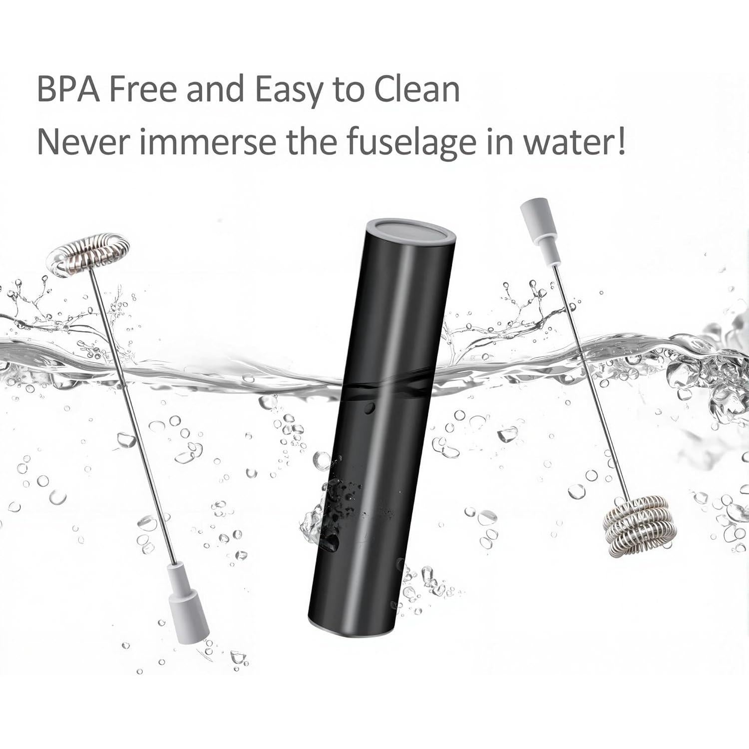 Espumador de Leche VOMELON Eléctrico con 2 Batidores Inoxidable