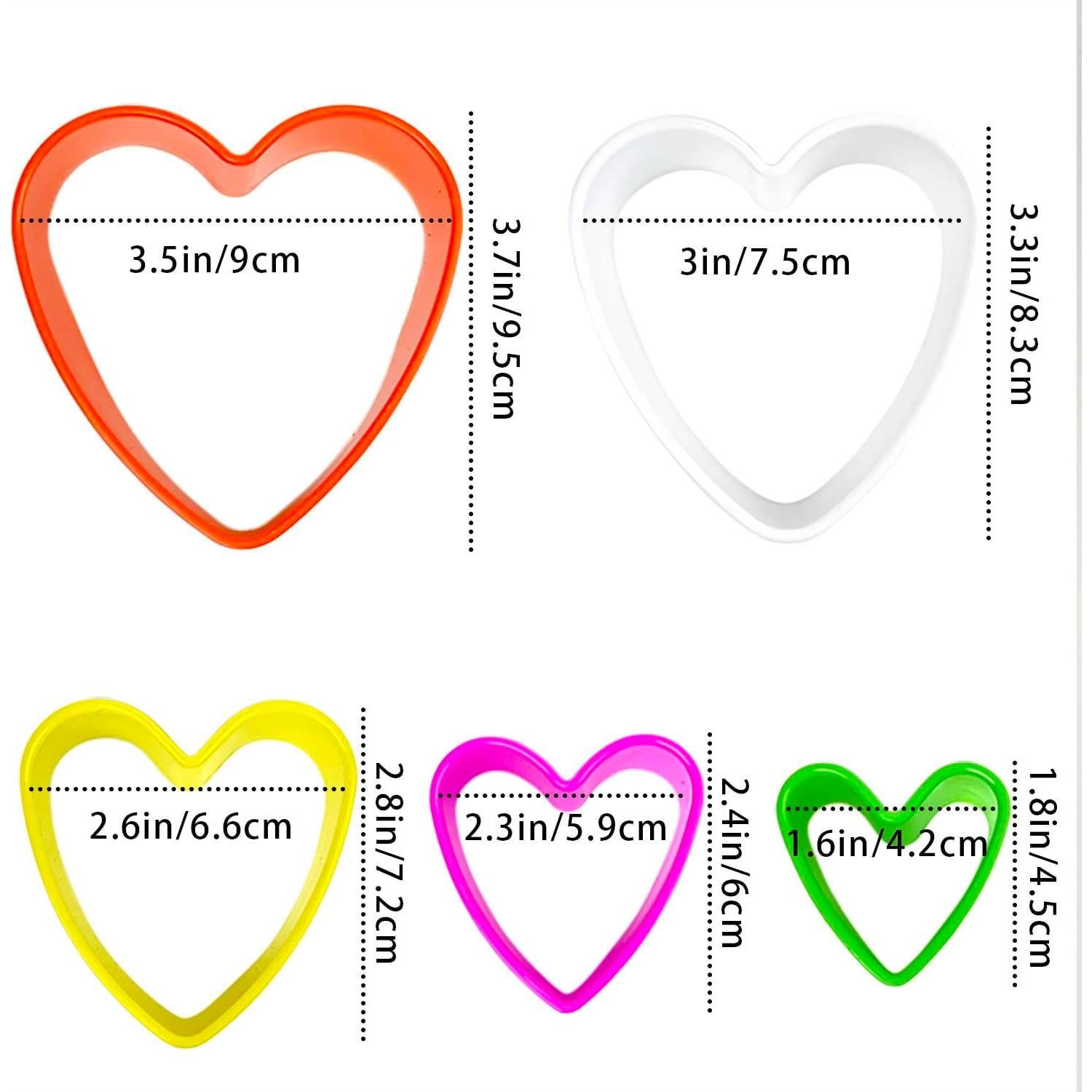 Juego de Cortadores de Galletas Corazón Yuntop - 5 Piezas