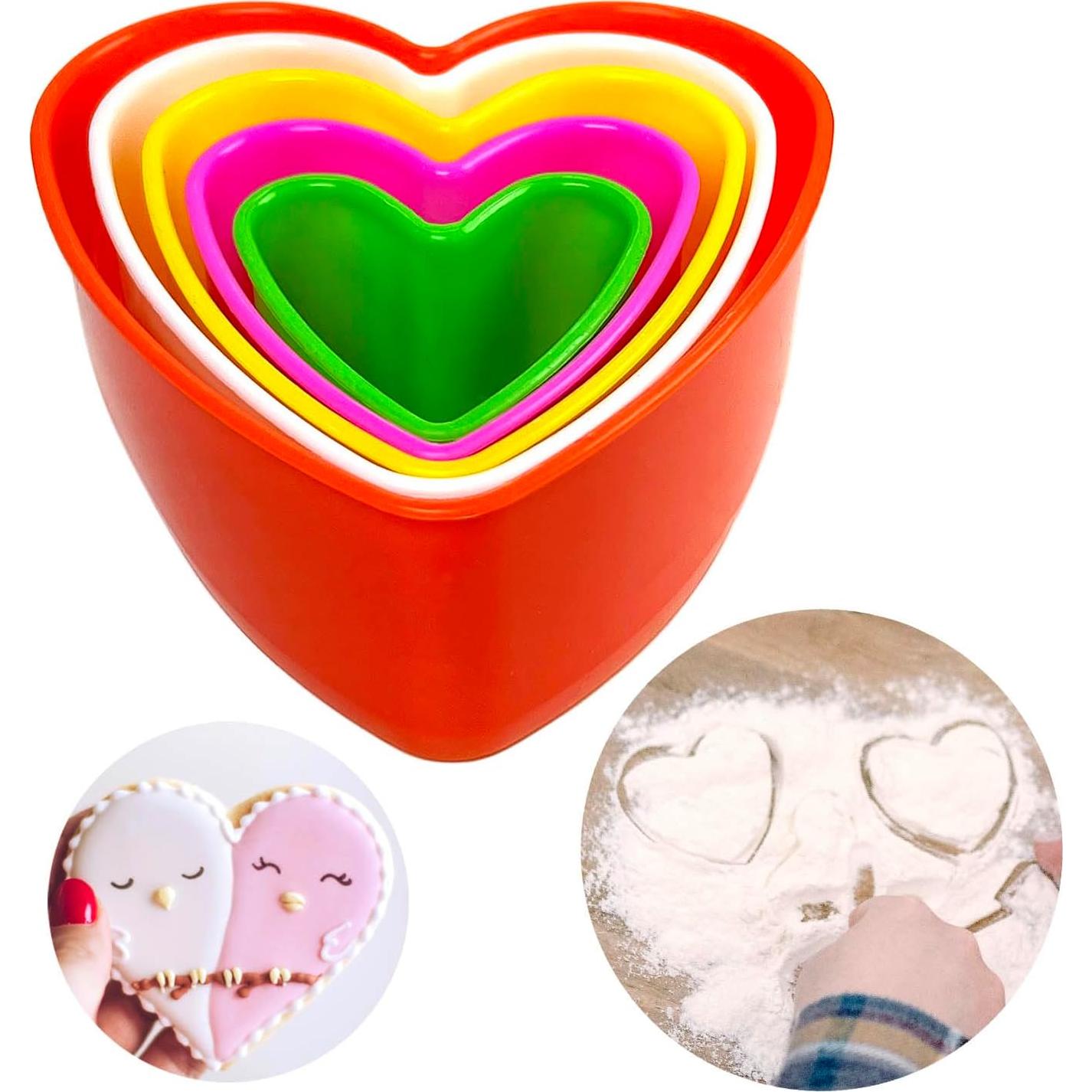 Juego de Cortadores de Galletas Corazón Yuntop - 5 Piezas