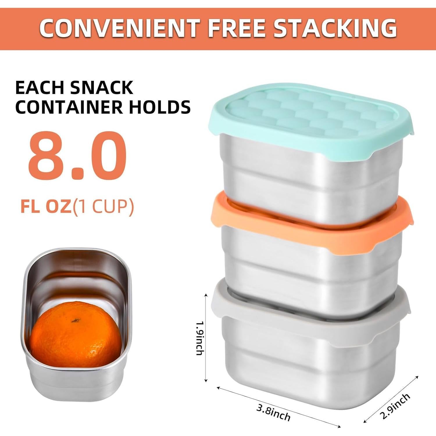 Contenedores de Aperitivos de Acero Inoxidable UPTRUST 240ml 3pcs