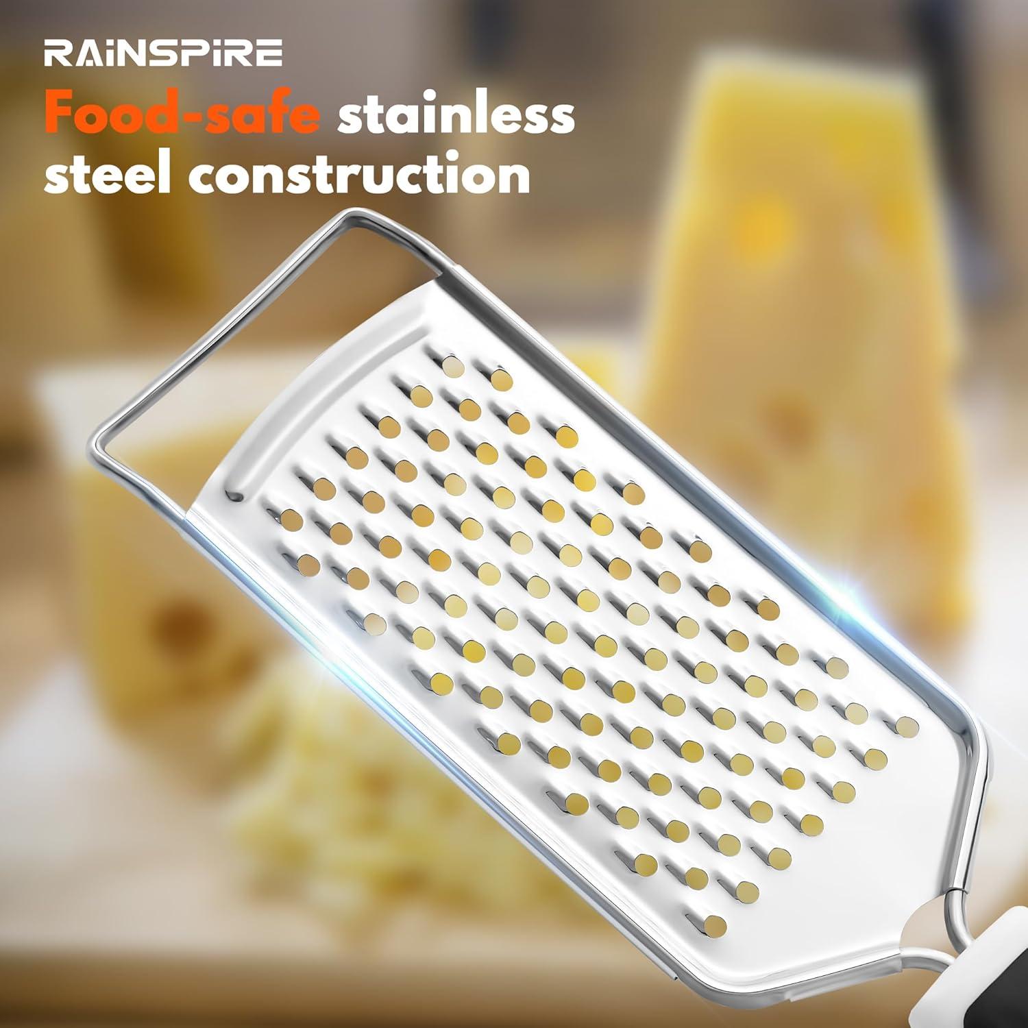 Rallador de Queso Rainspire de Acero Inoxidable Negro 25.9 cm