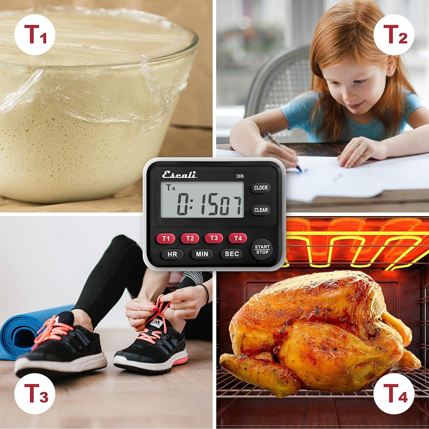 Temporizador Digital de Cocina Escali DR6 4 Eventos con Alarma