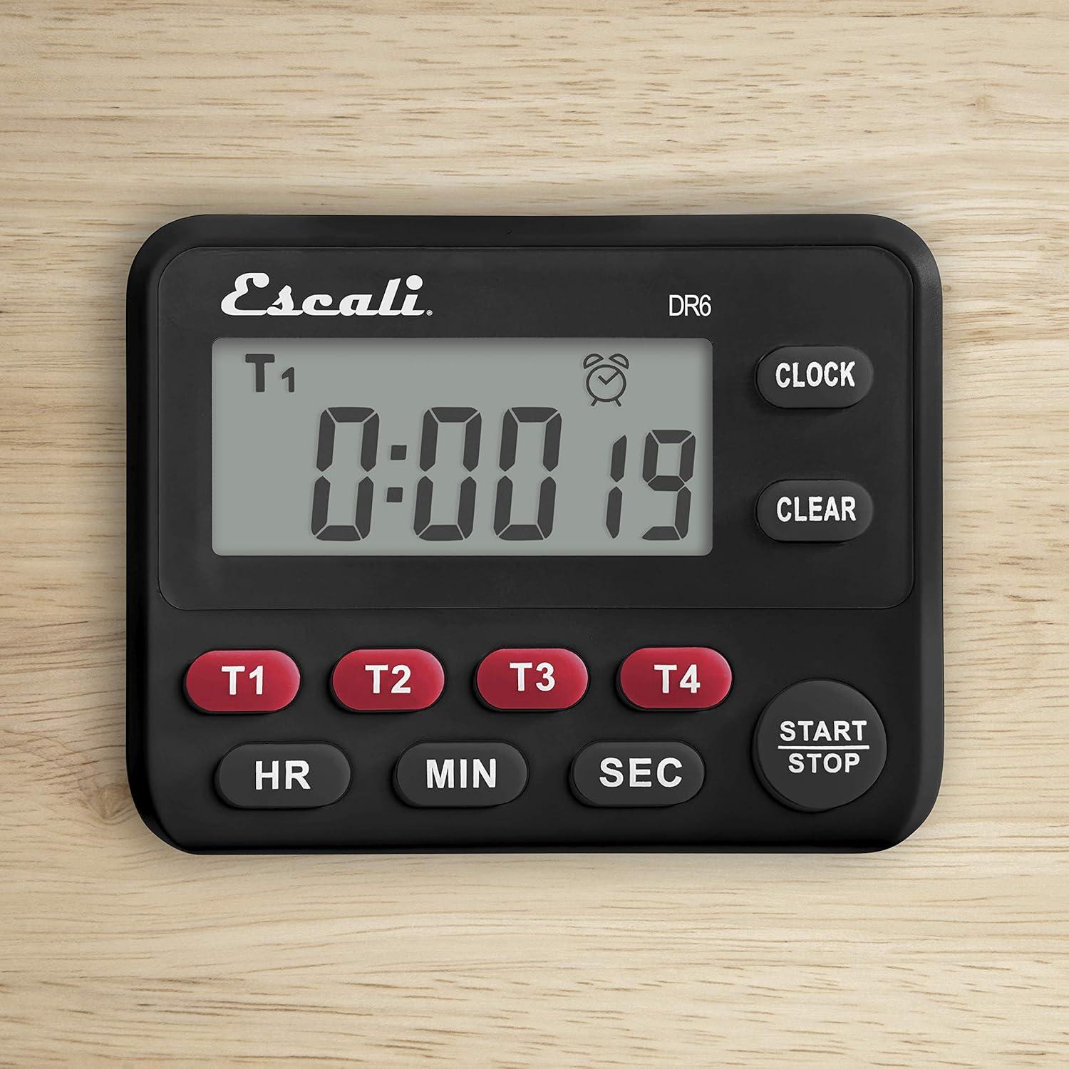 Temporizador Digital de Cocina Escali DR6 4 Eventos con Alarma