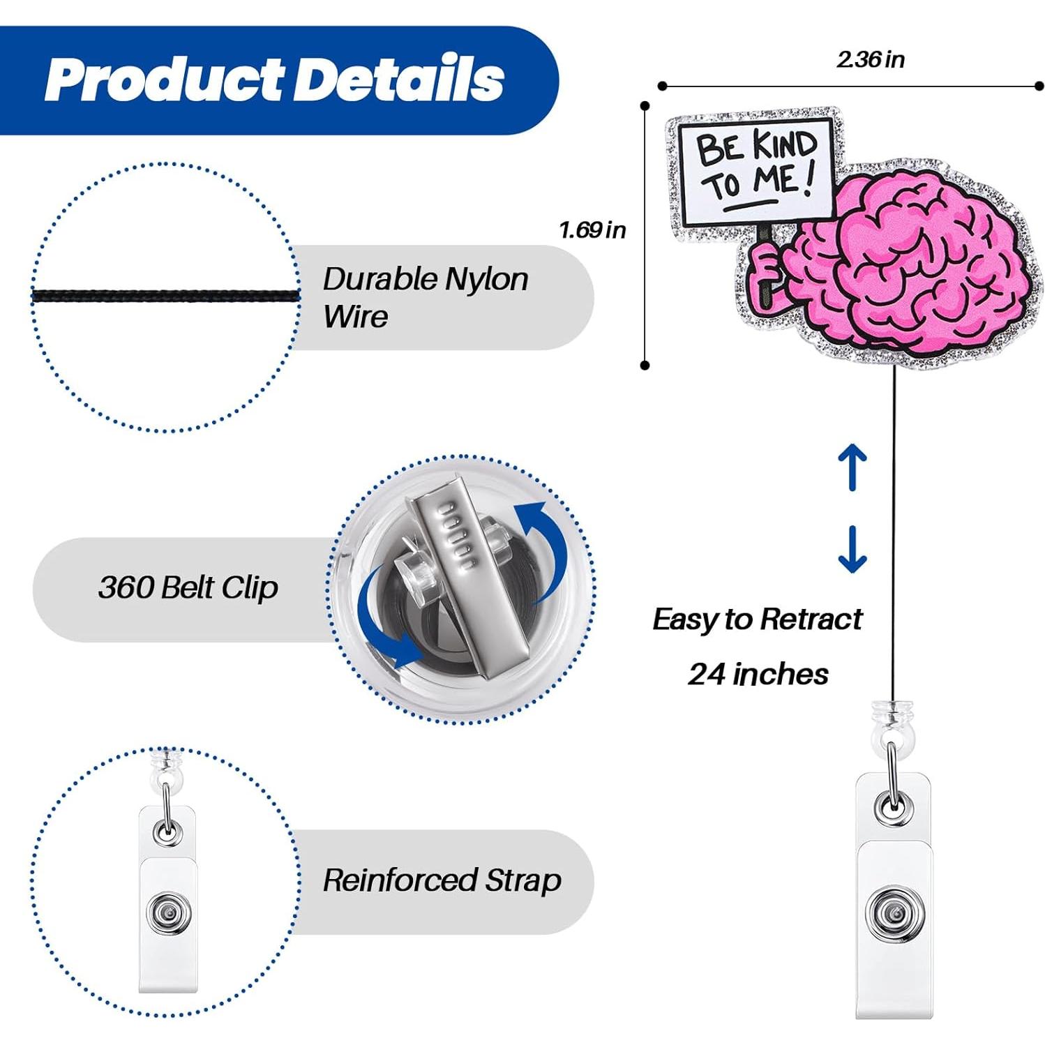 Soporte de Insignia Retráctil BEZTN 'Sé Amable Conmigo' para Enfermeras