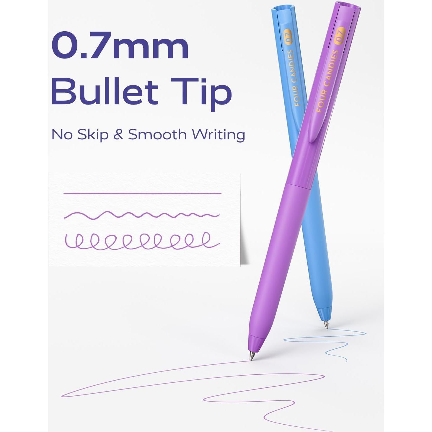 Juego de 12 bolígrafos de gel Four Candies, 0.7mm, multicolor