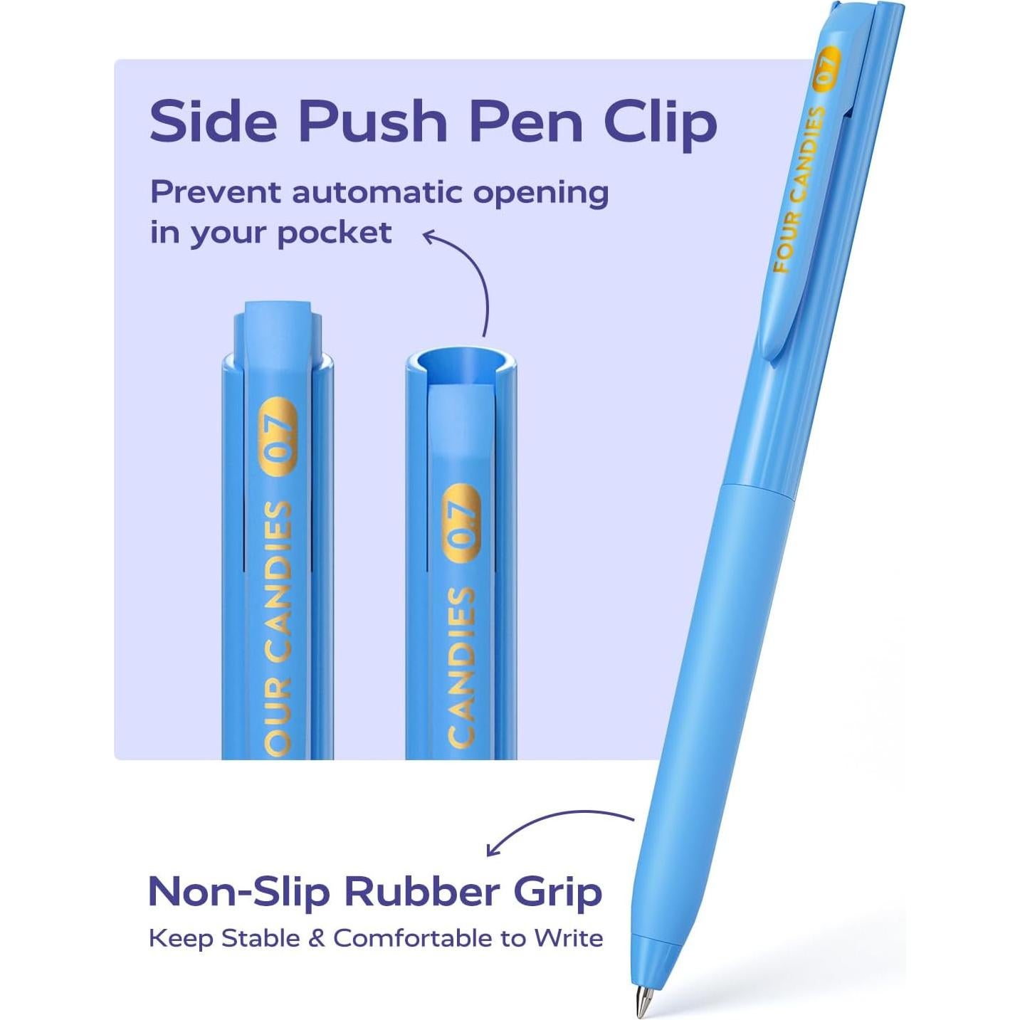 Juego de 12 bolígrafos de gel Four Candies, 0.7mm, multicolor