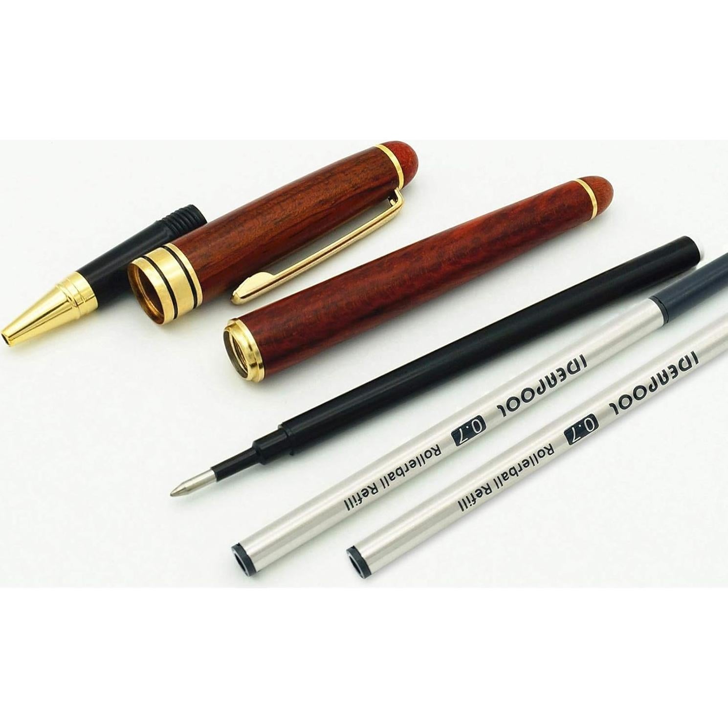 Bolígrafo de Madera IDEAPOOL con 2 Recargas de Tinta Negra