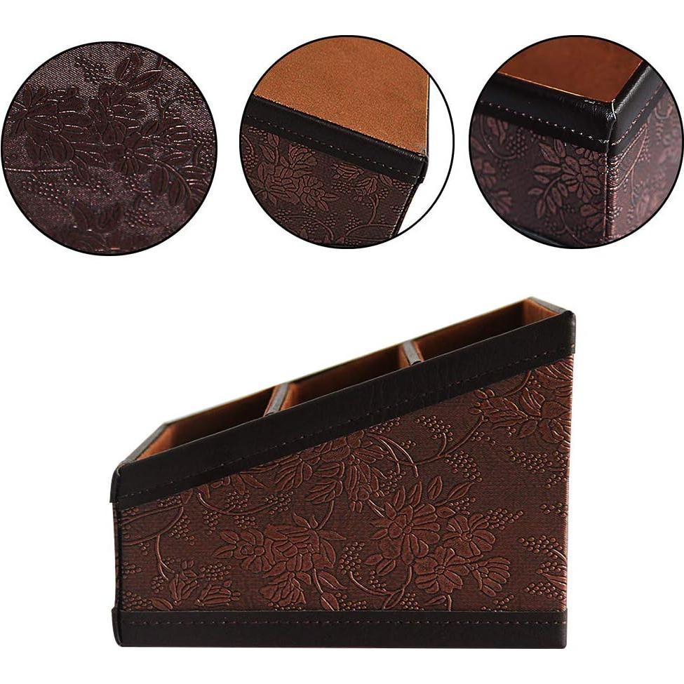 Soporte de Control Remoto Daixers 2 Paquetes Cuero Sintético Marrón