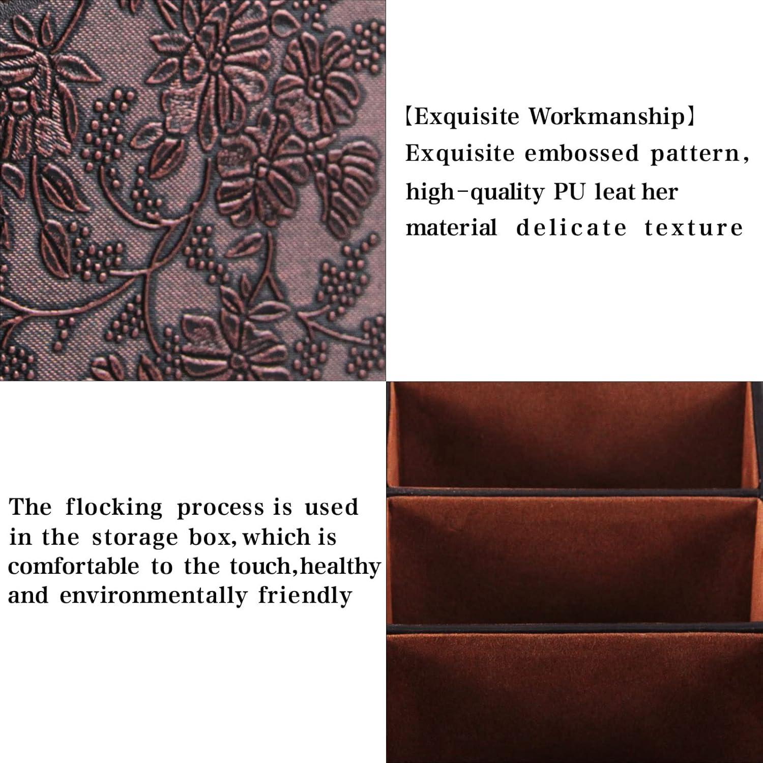 Soporte de Control Remoto Daixers 2 Paquetes Cuero Sintético Marrón