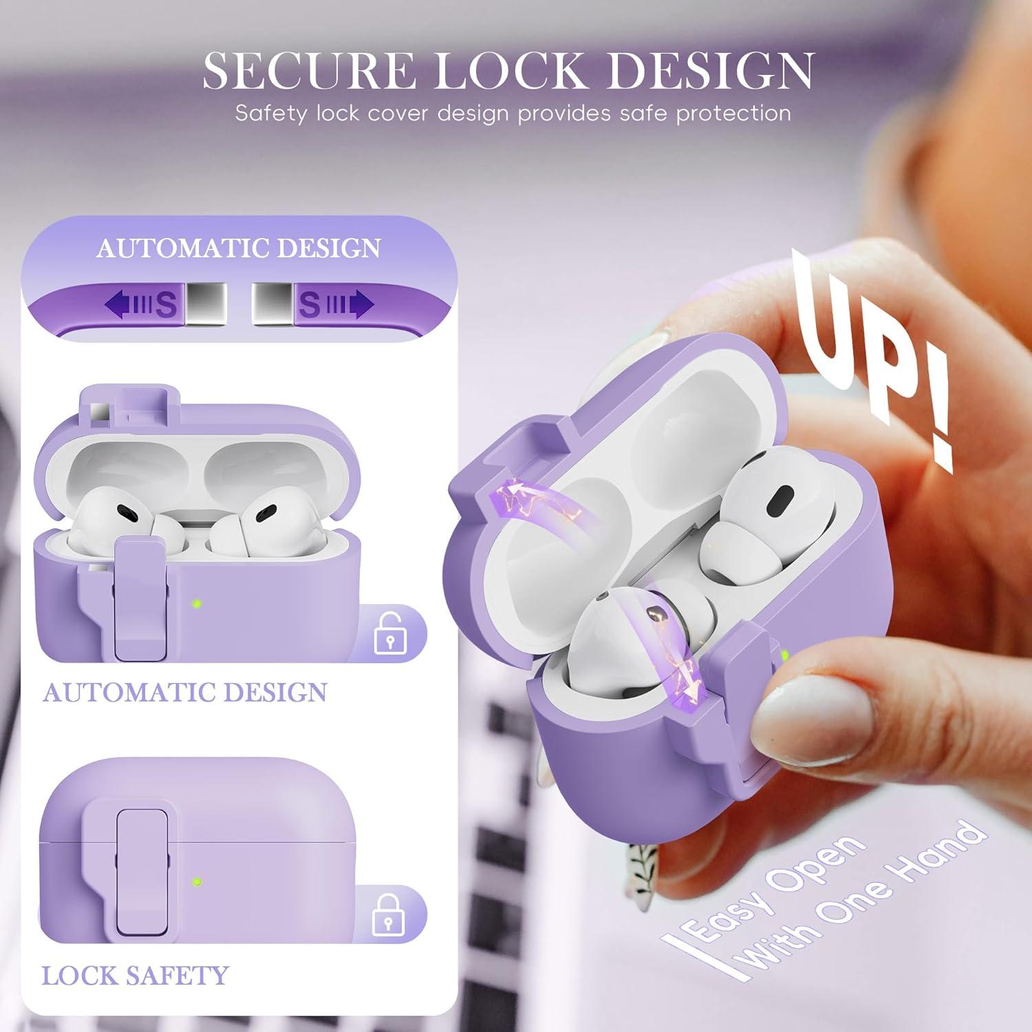 Funda Silicona AirPods Pro 2da Gen MHYALUDO Púrpura