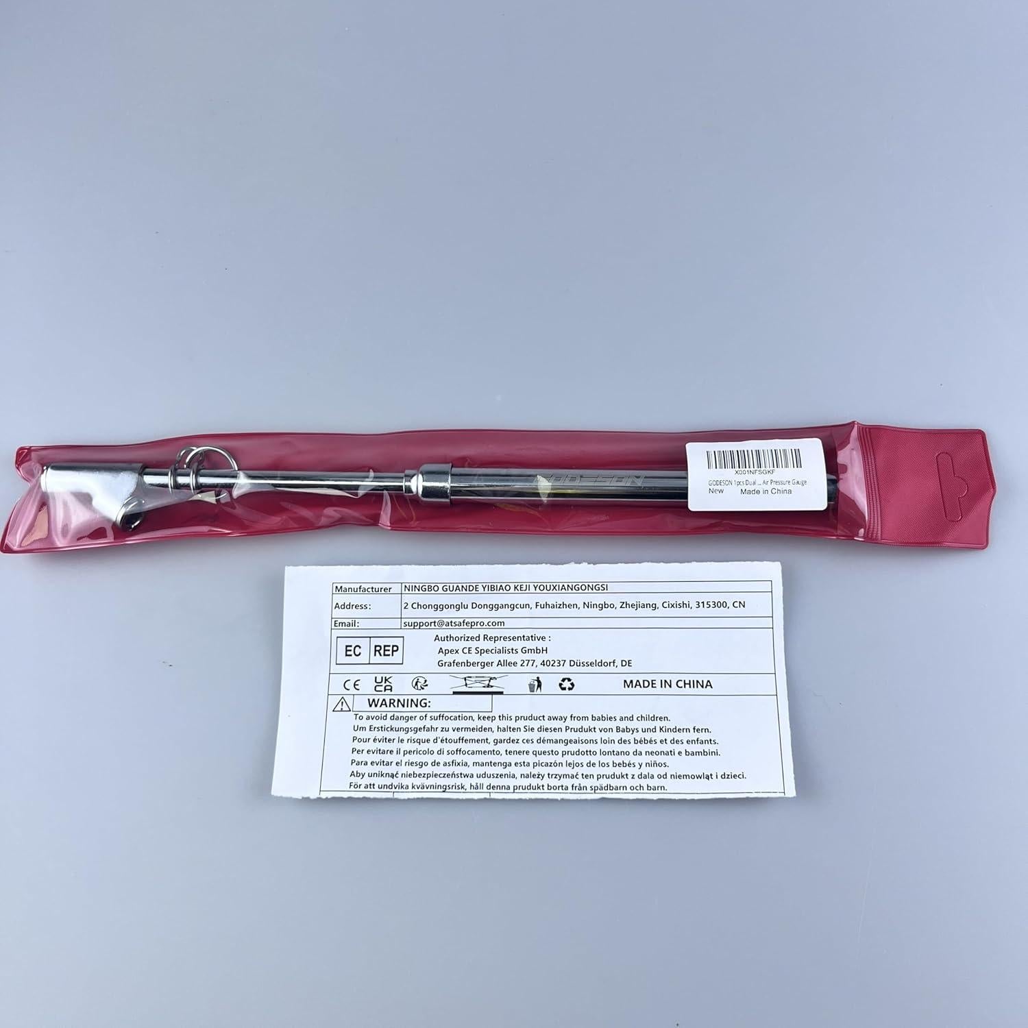 Medidor de Presión de Neumáticos GODESON Doble Cabeza 10-150 PSI