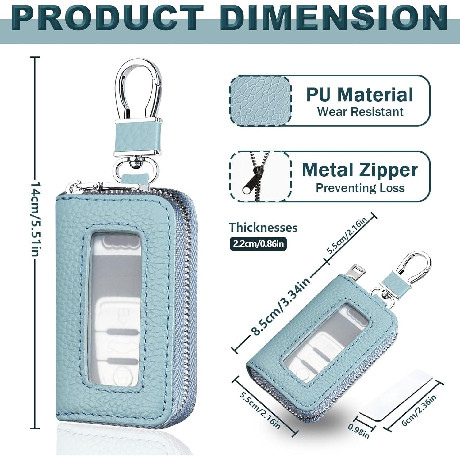 Funda para Llaves de Coche vvag de Cuero Premium Azul Cielo