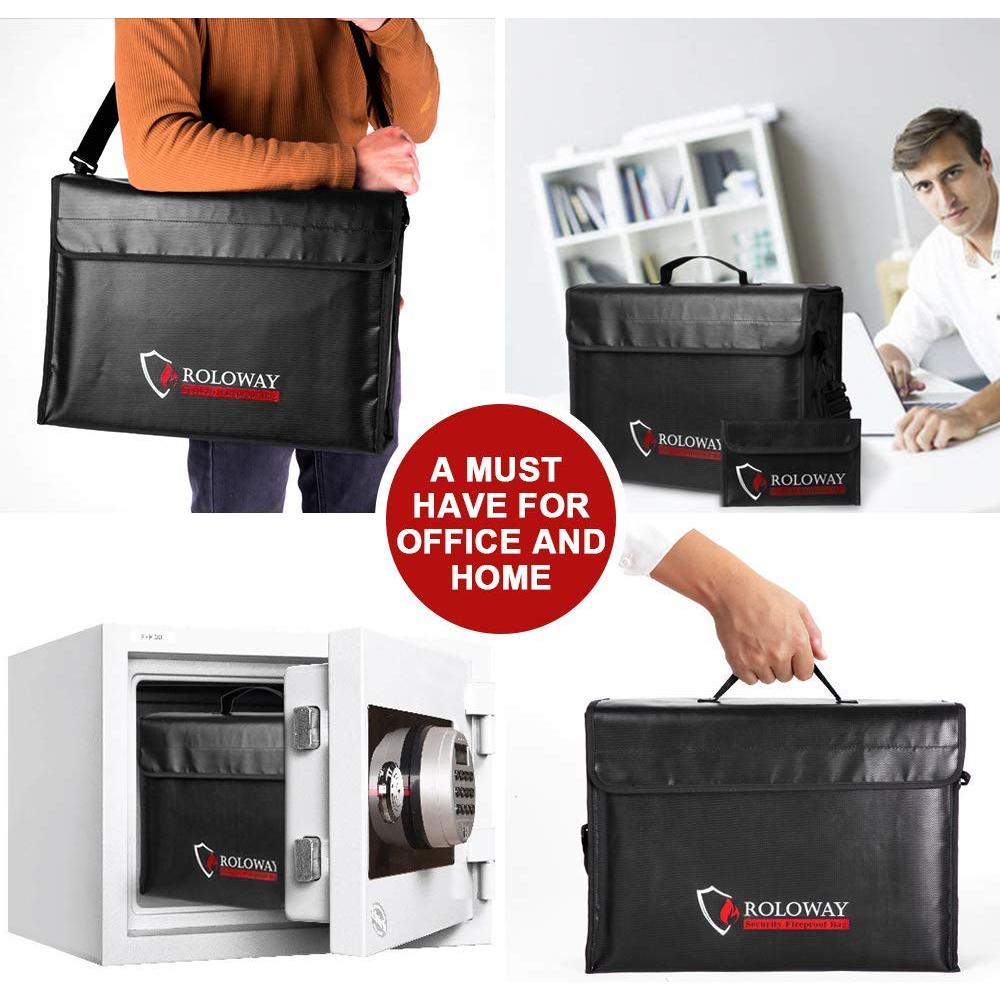 Bolsa a Prueba de Fuego ROLOWAY Grande 43x30cm Resistente Agua