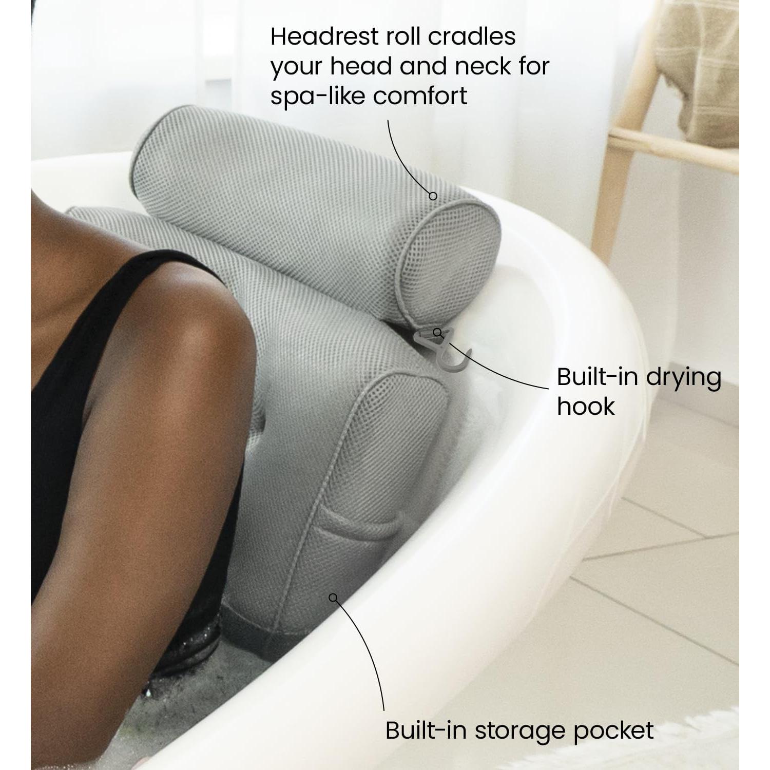 Almohada de Baño de Lujo Everlasting Comfort - Gris, Antideslizante
