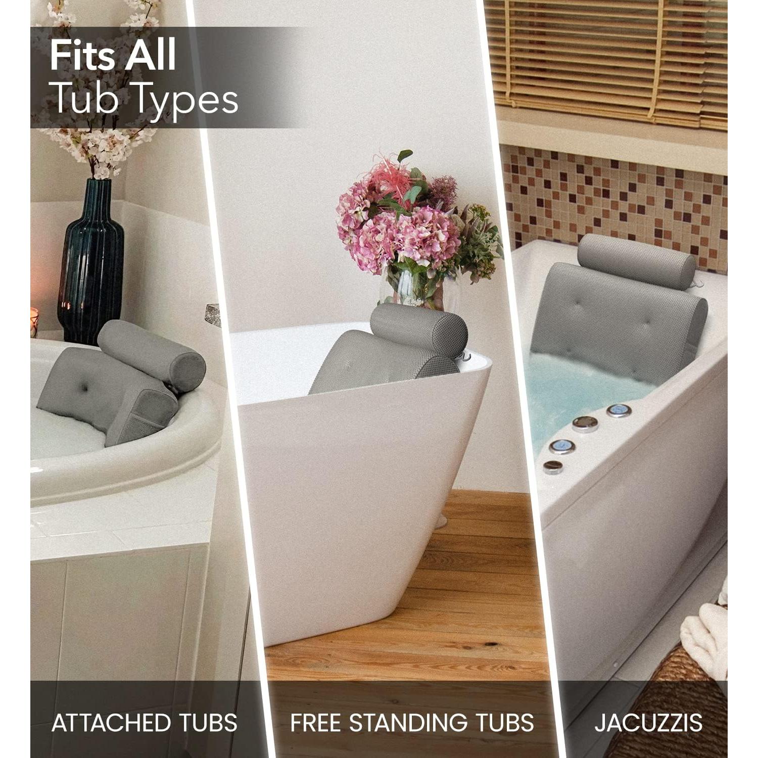 Almohada de Baño de Lujo Everlasting Comfort - Gris, Antideslizante