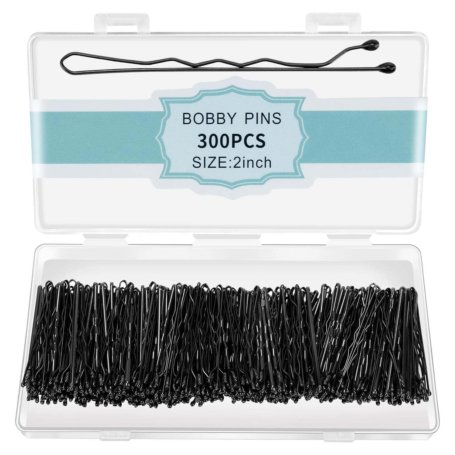 300 Pasadores Negros EWAGOA con Caja de Almacenamiento 5.08 cm