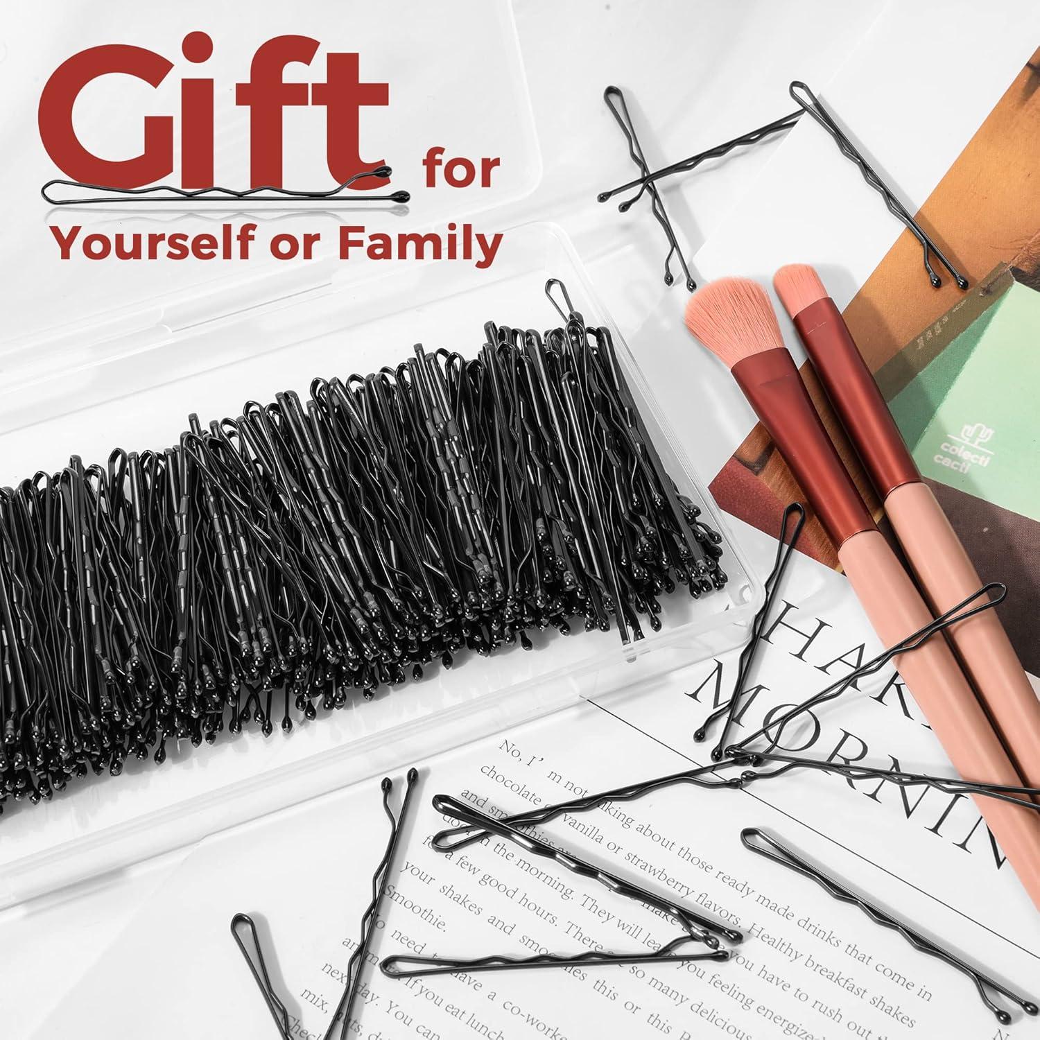 300 Pasadores Negros EWAGOA con Caja de Almacenamiento 5.08 cm