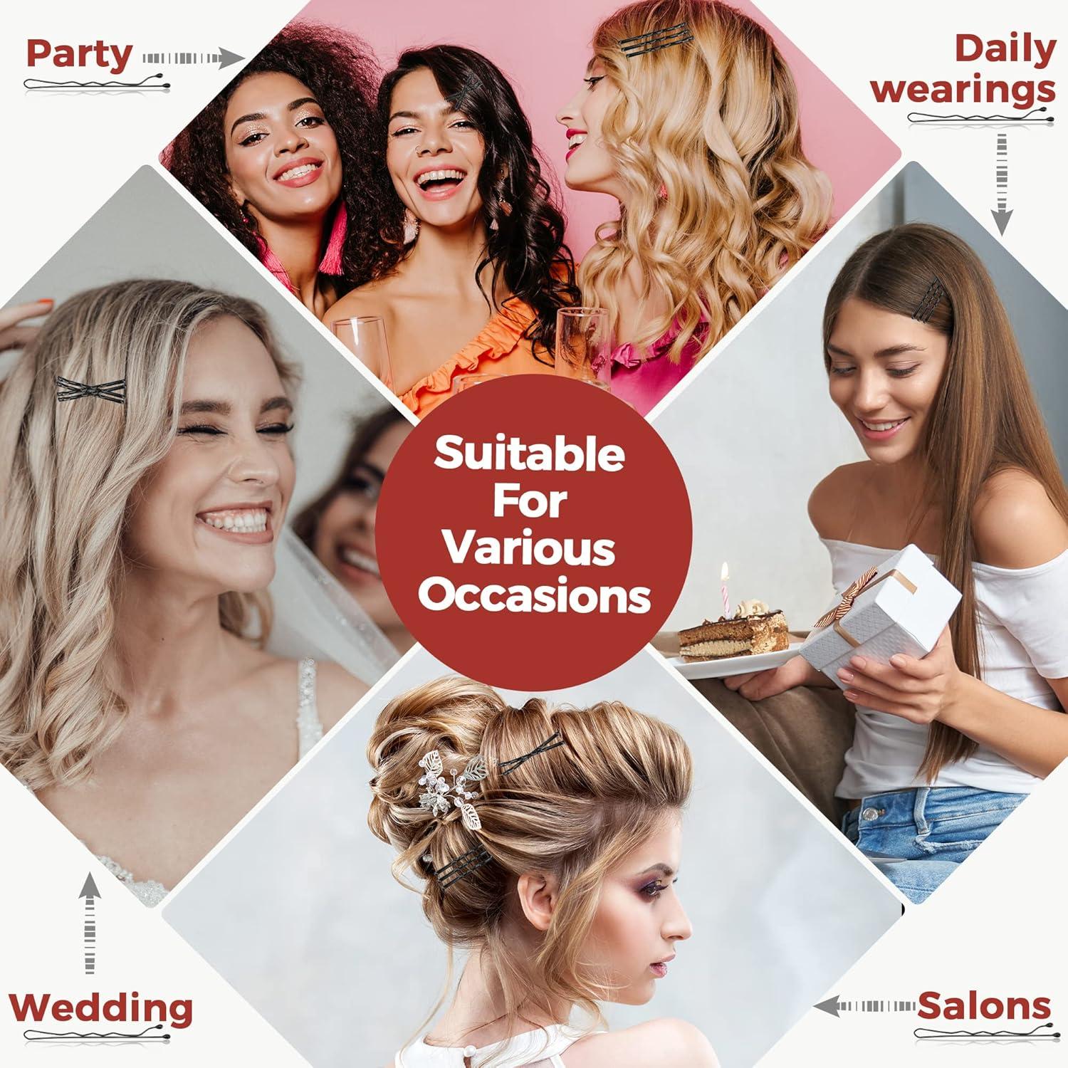 300 Pasadores Negros EWAGOA con Caja de Almacenamiento 5.08 cm