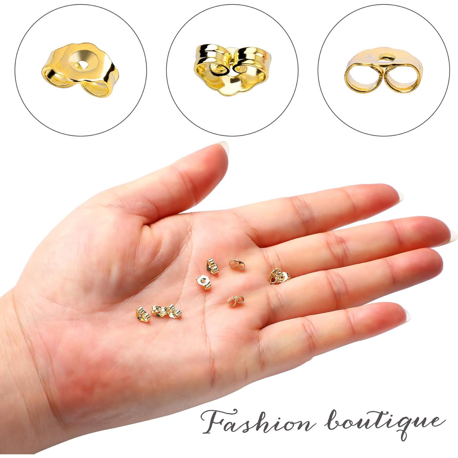 Respaldos de Aretes Chapados en Oro SANNIX 30pcs 4x6mm