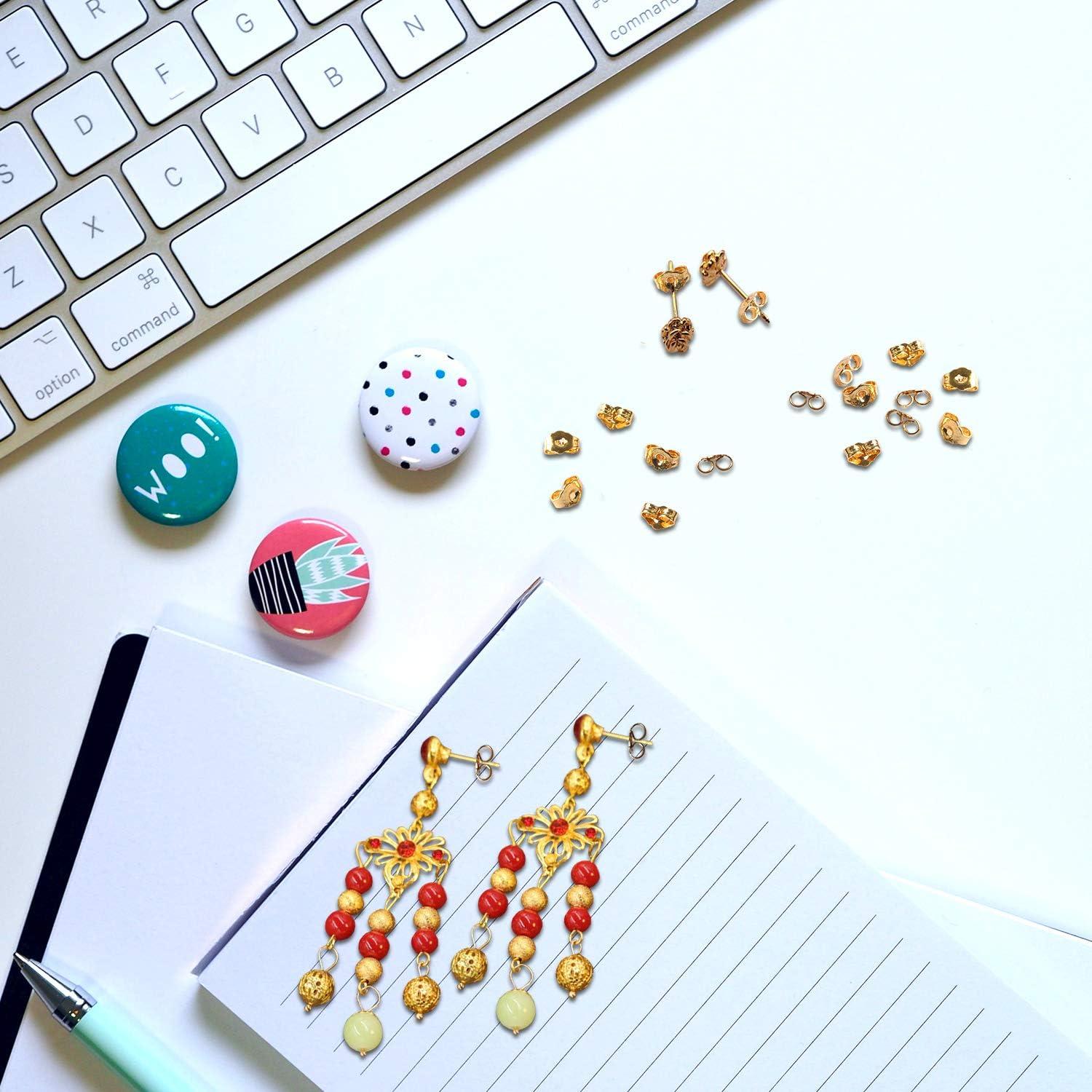 Respaldos de Aretes Chapados en Oro SANNIX 30pcs 4x6mm