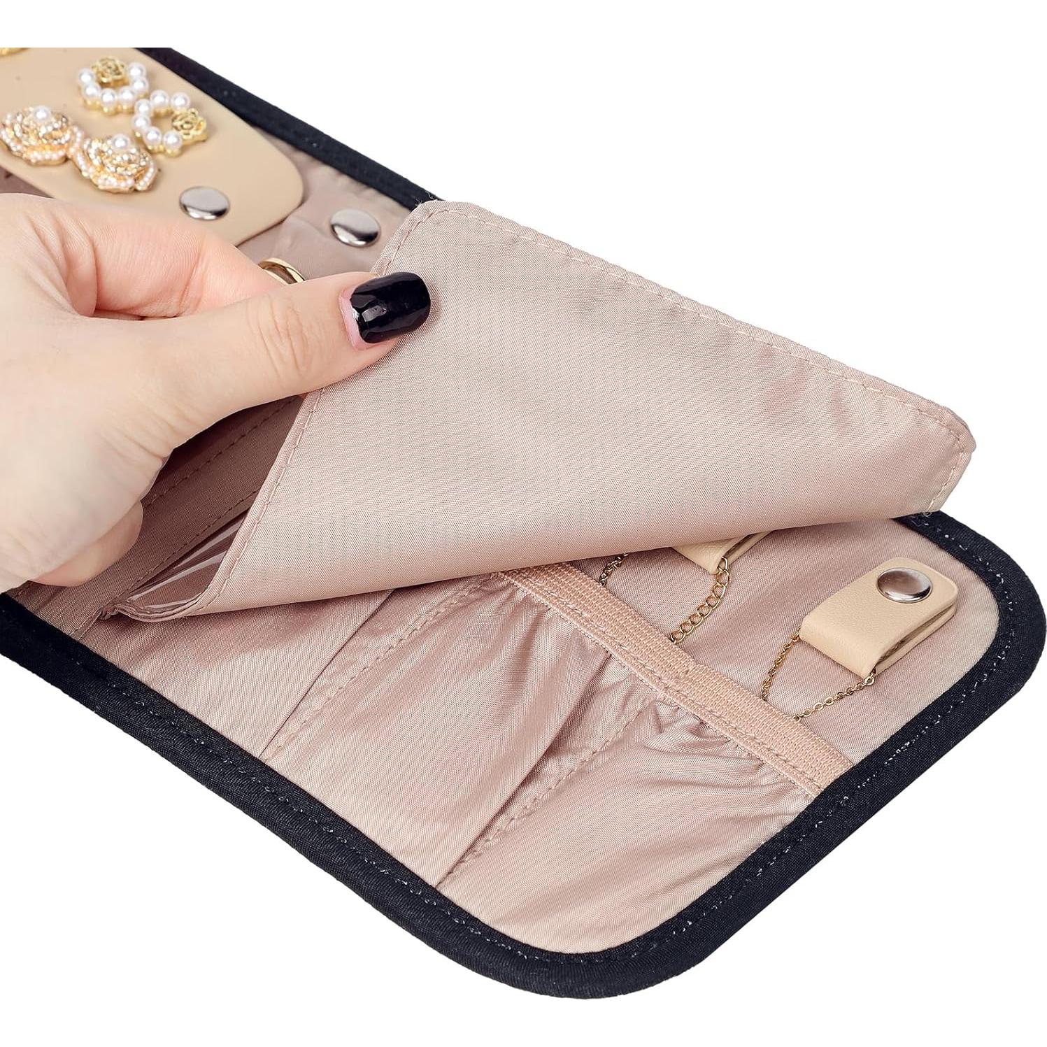 Organizador de Joyas de Viaje BELALIFE Plegable Negro 5 Compartimentos