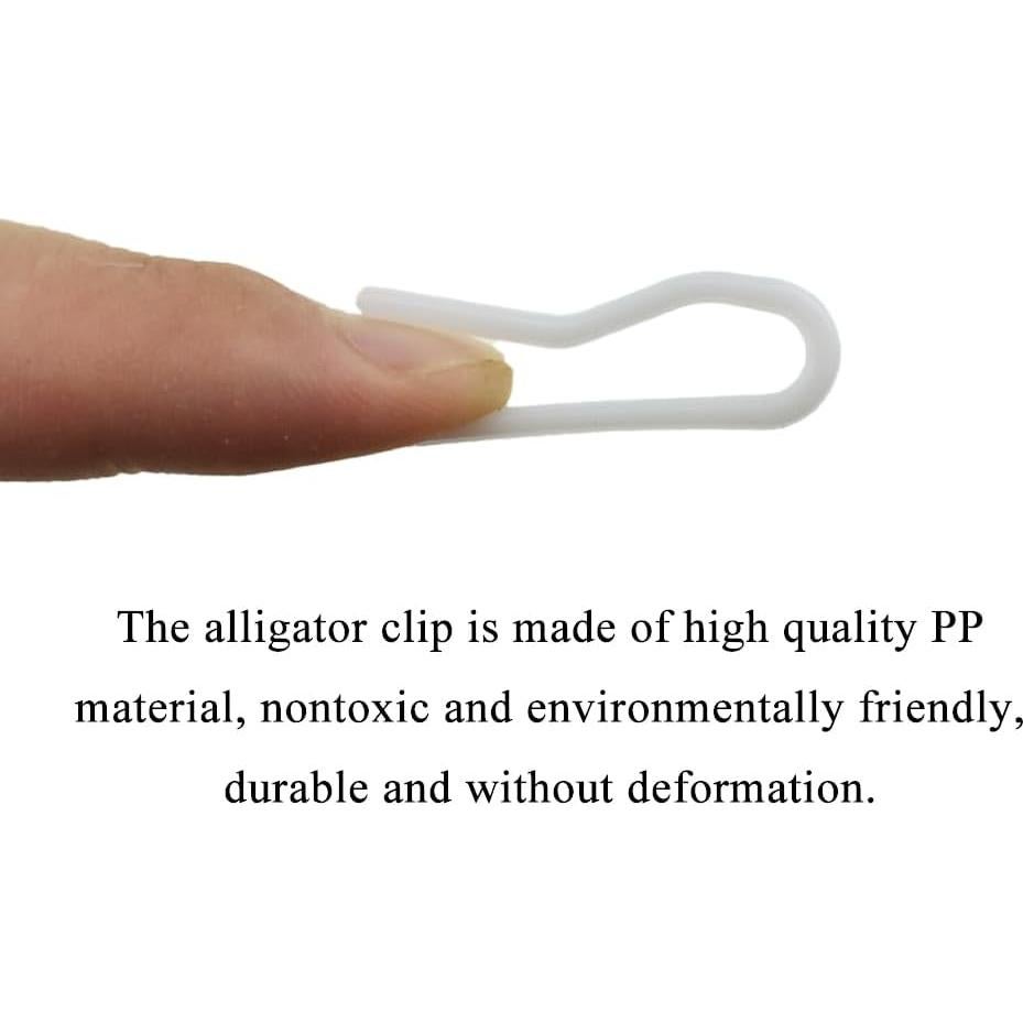 Clip de Cocodrilo HAHIYO 200 Pcs Blanco 35 mm Sin Dientes