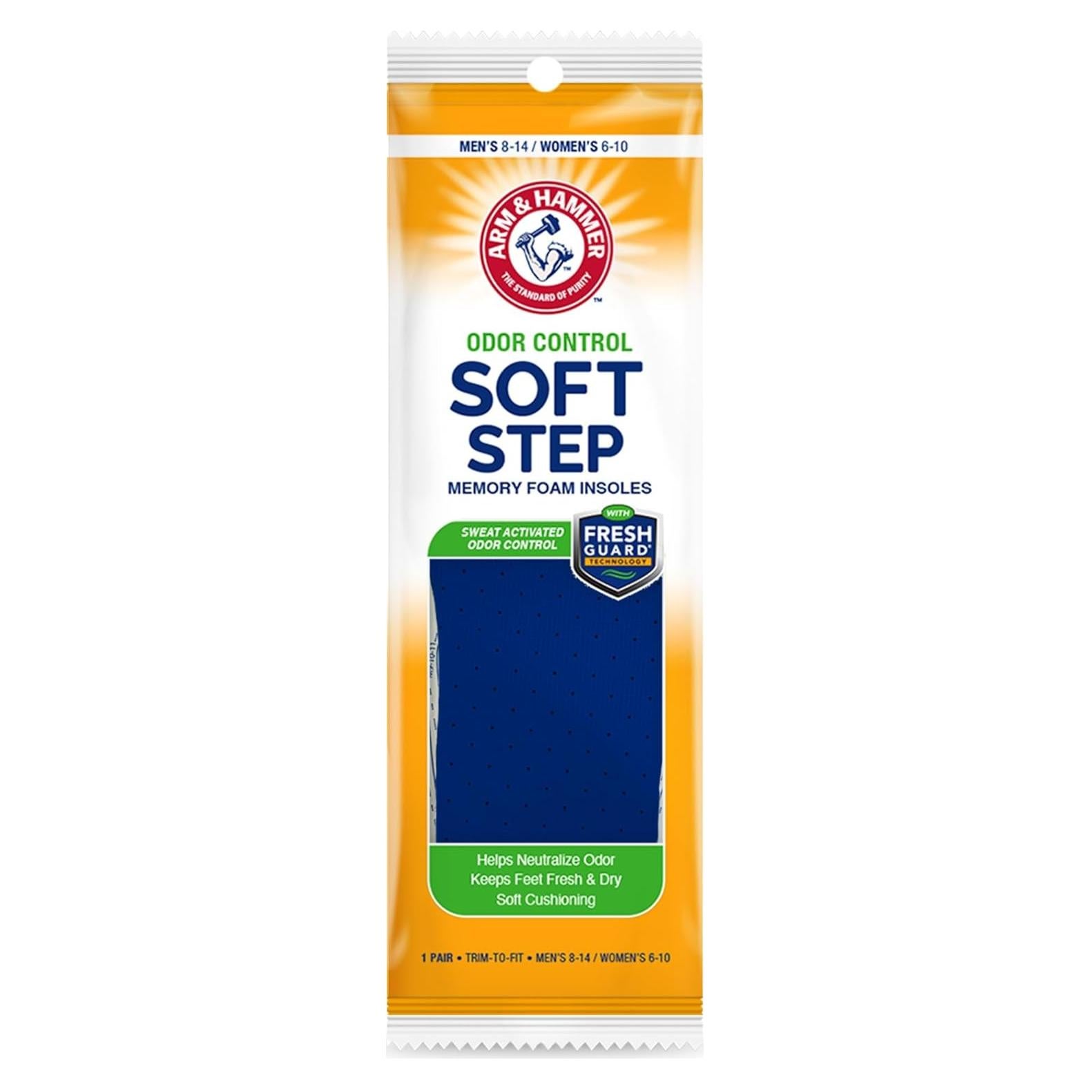 Arm & Hammer Soft Step Memory Foam Insoles (M 8-14/W 6-10)