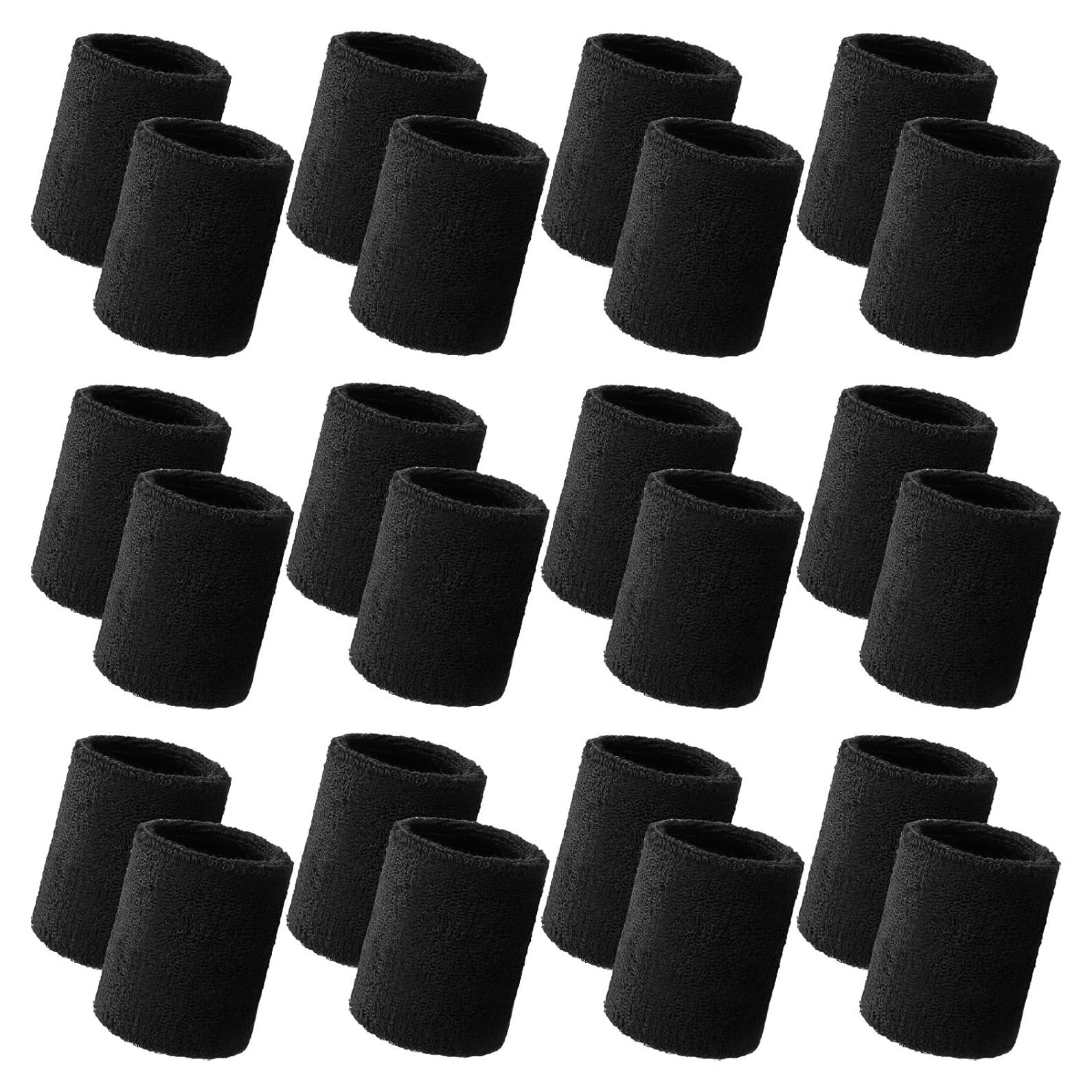 Muñequera de Sudor Bememo 24 Pcs Unisex Elásticas Absorbentes