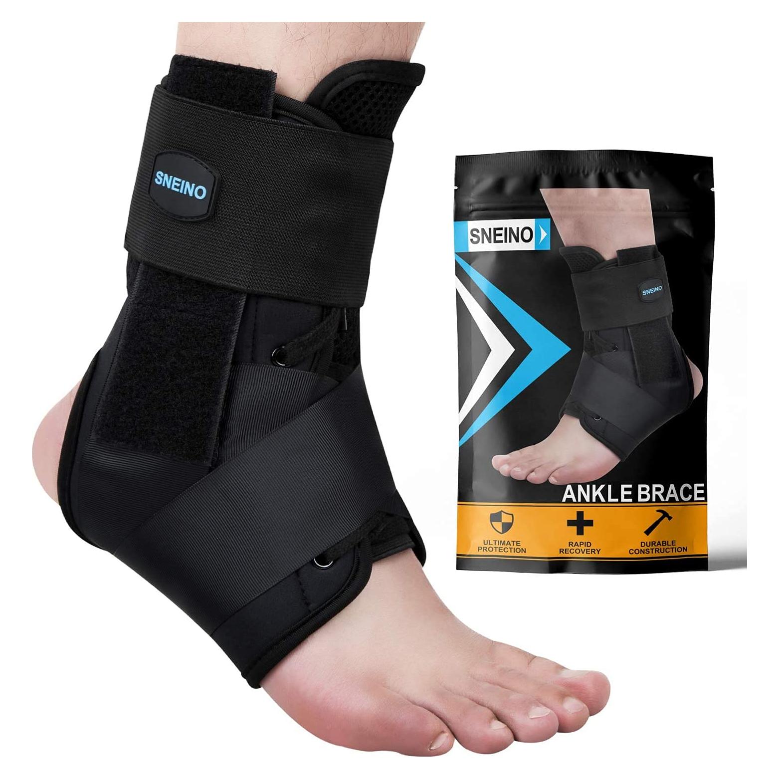 Faja para Tobillo SNEINO Ajustable para Esguince y Lesiones - Negro