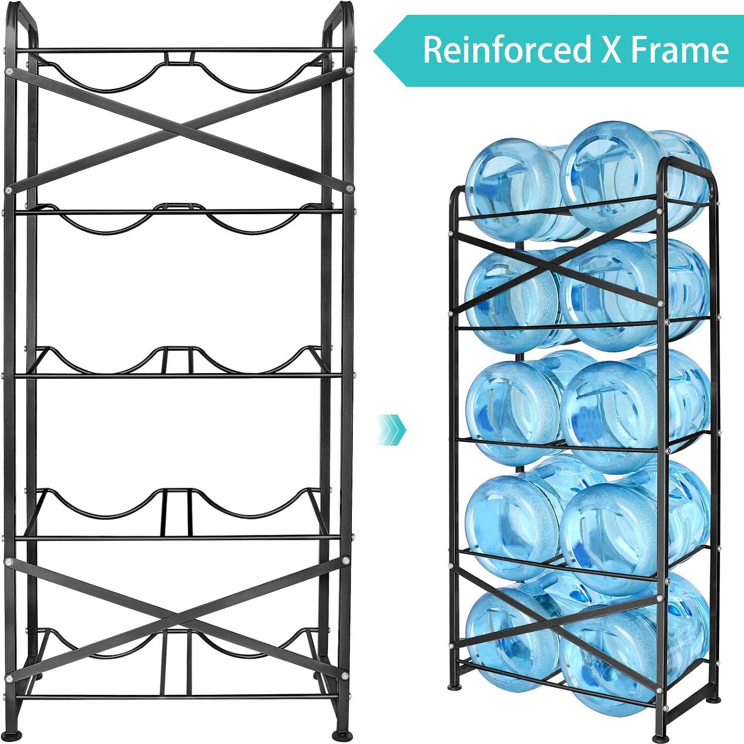 Soporte para Botellas de Agua Ationgle 19L 10 Jarras Negro