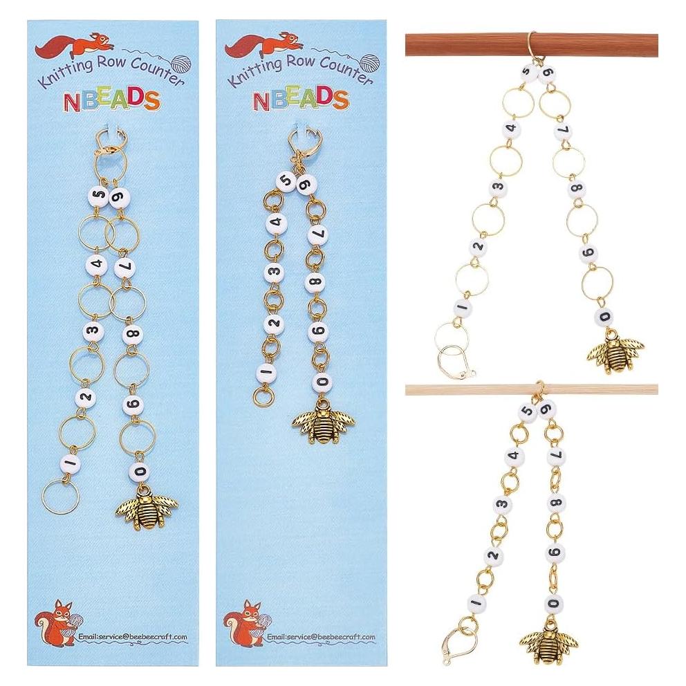 Marcadores de Puntos NBEADS 2 Pcs Abeja Acrílico 0-9