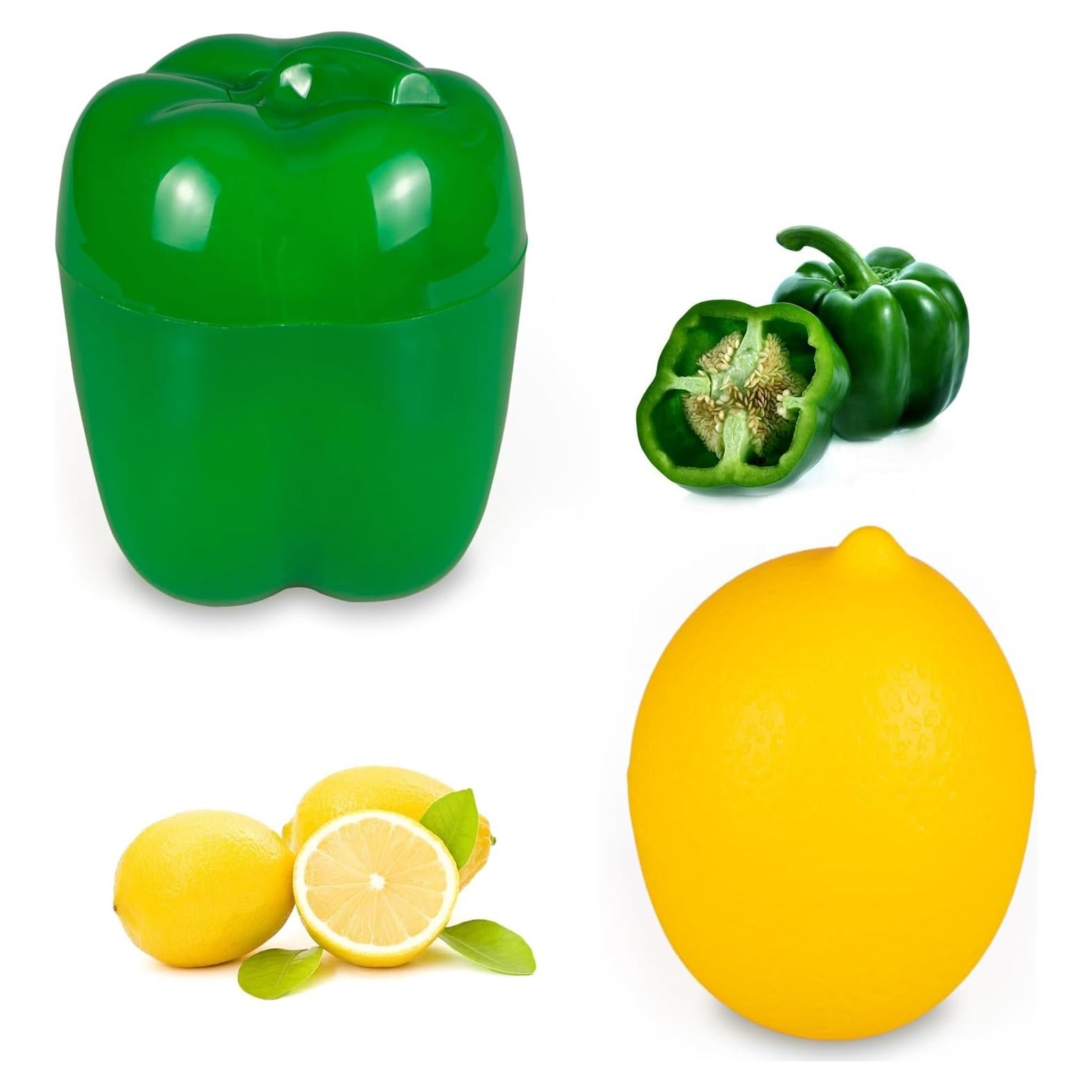 Contenedores de Almacenamiento PIVNASY 2 Piezas Limón y Pimiento Verde